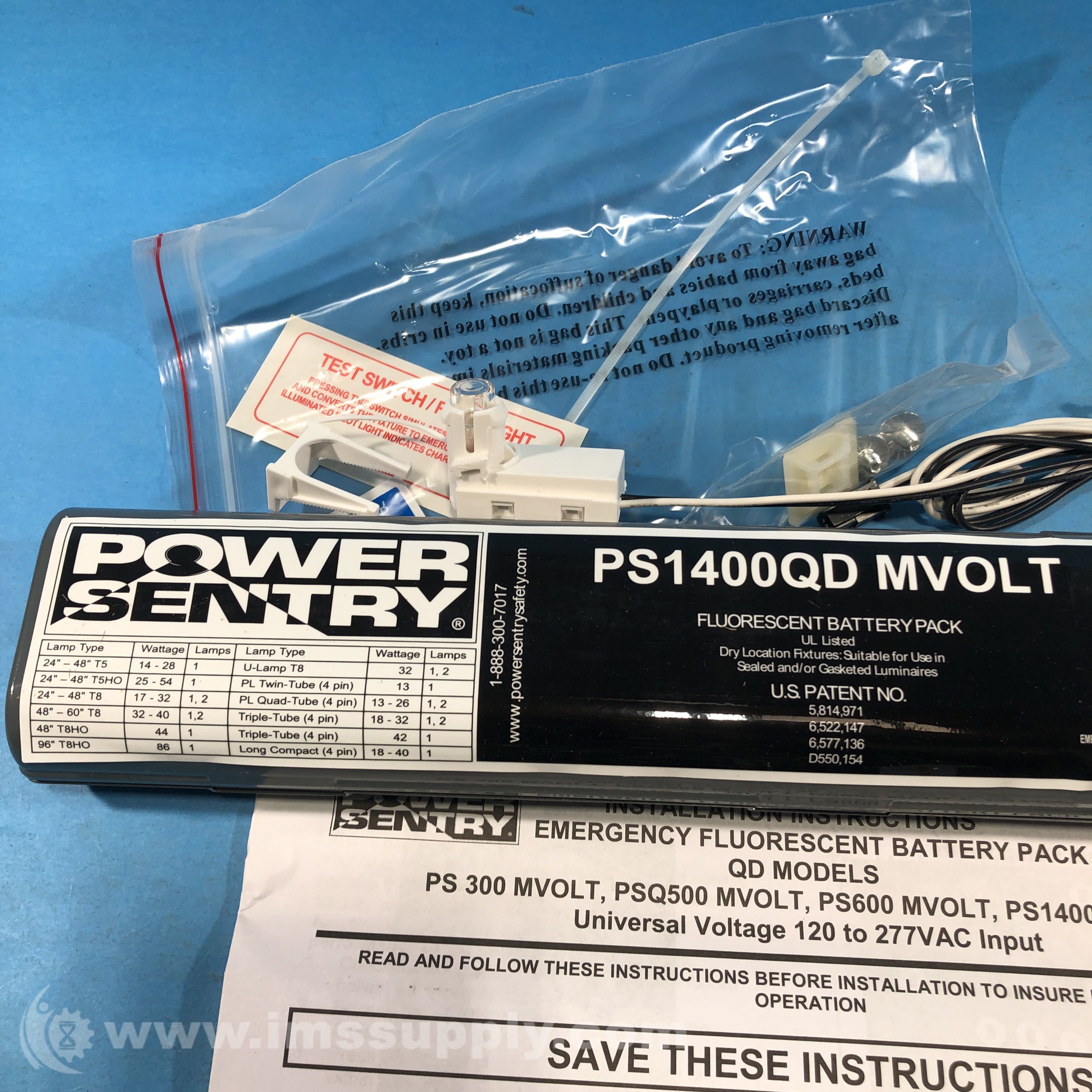 Power Sentry PS1400QD Fluorescent Battery Pack - IMS Supply