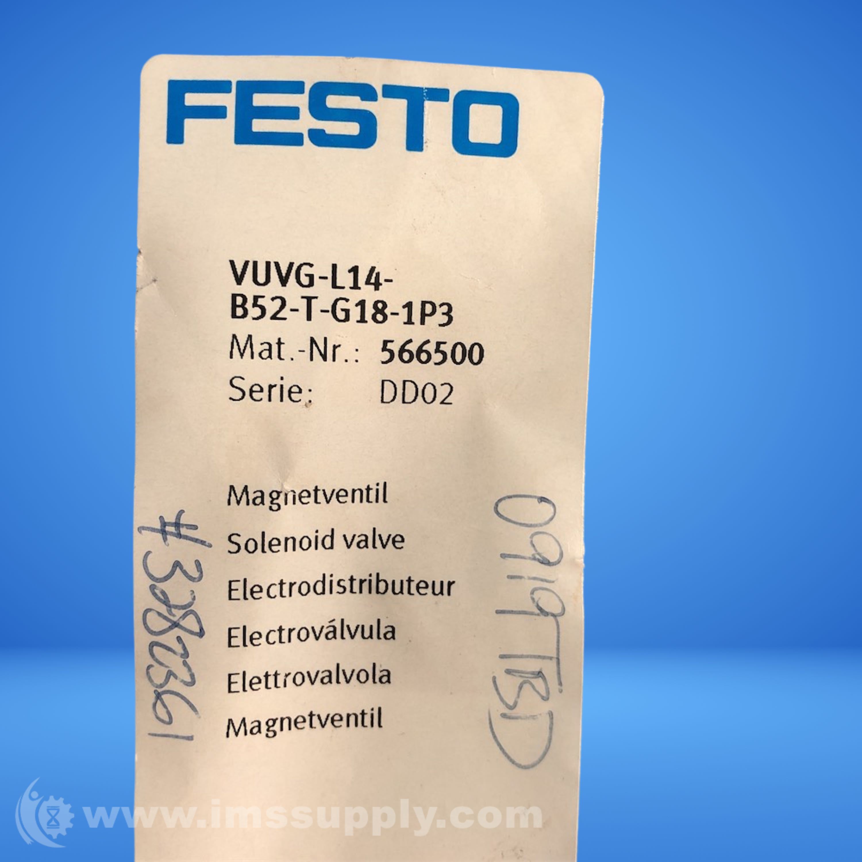 Festo VUVG-L14-B52-T-G18-1P3 Solenoid Valve - IMS Supply
