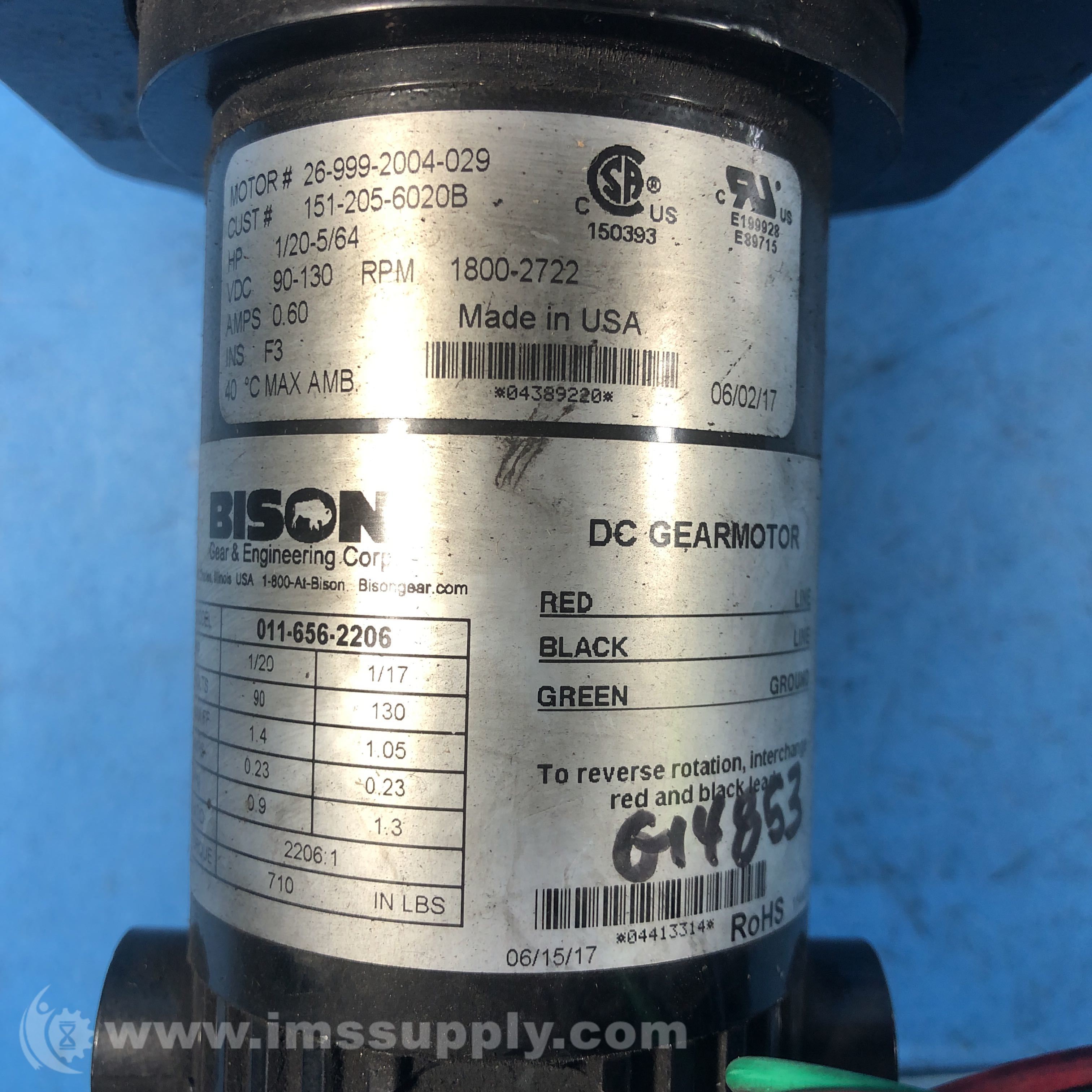 Bison 011-656-2206 650 Series DC Parallel Brushed DC Bison 011-656-2206 650 Series DC Parallel Brushed DC