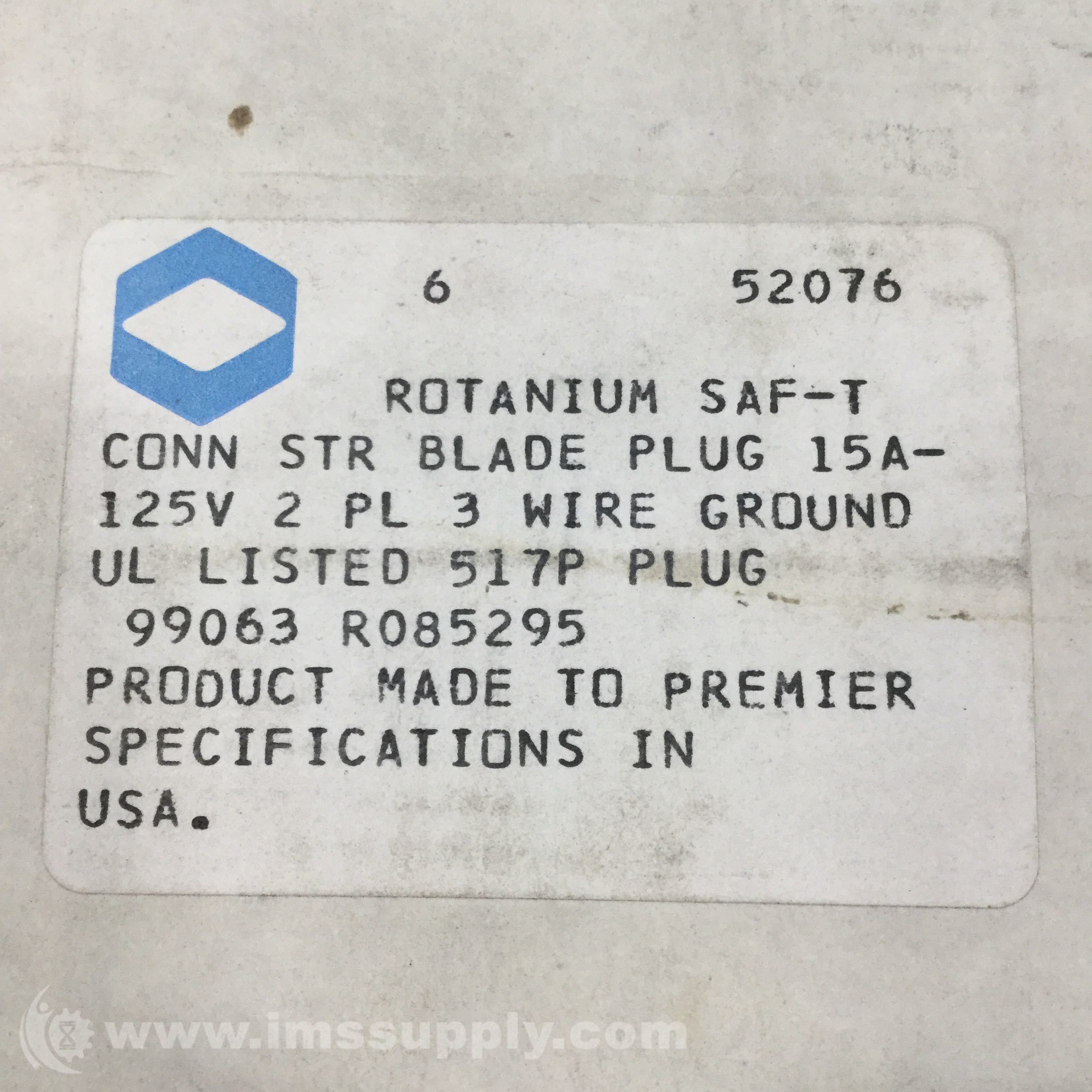Rotanium 52076 Saf-T Straight Blade Male Connectors, Box of 6 - IMS Supply