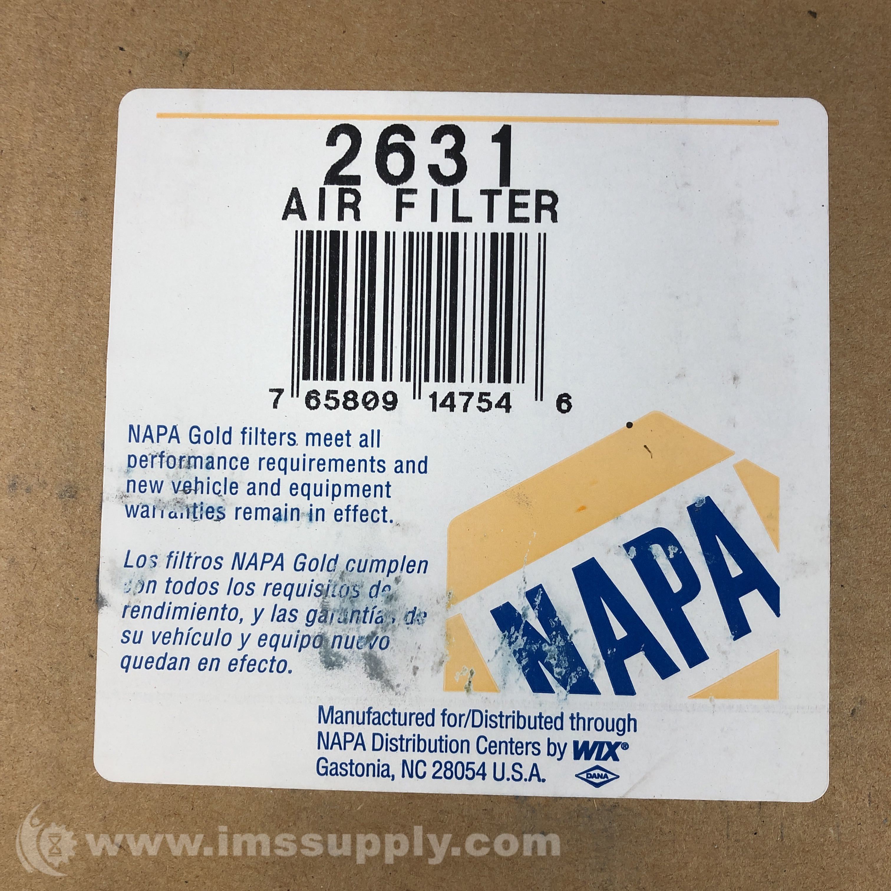 Napa 2631 Gold Air Filter IMS Supply