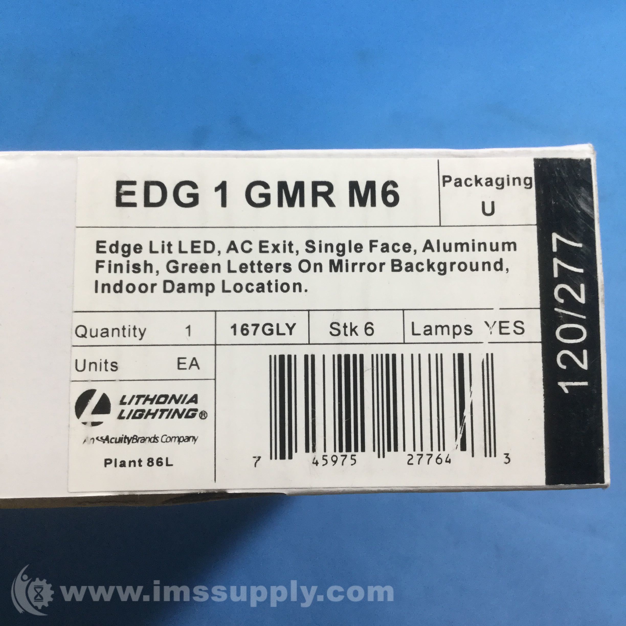 Lithonia Lighting EDG 1 GMR M6 Emergency Exit Sign IMS Supply