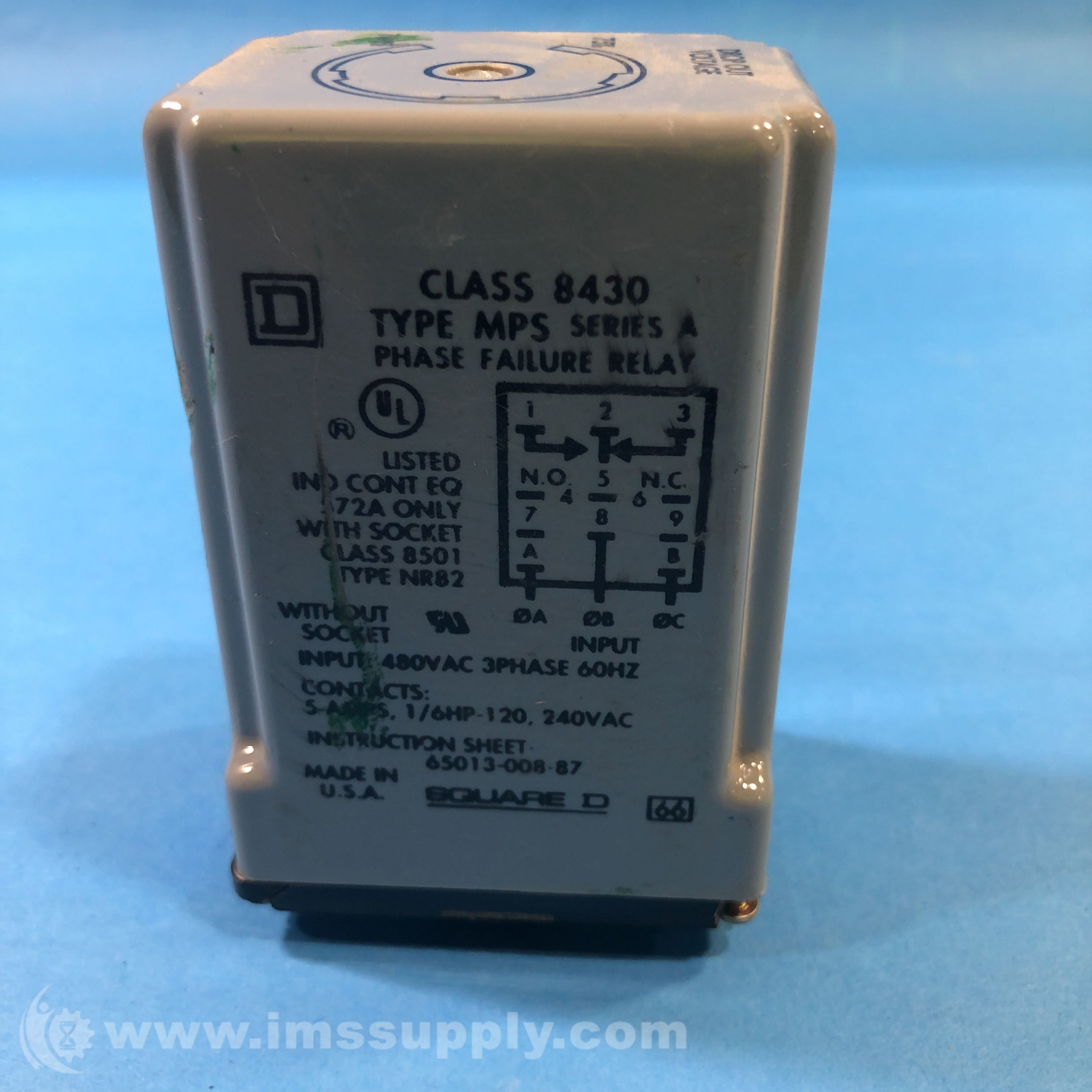 Square D 8430 Series A Phase Failure Relay IMS Supply