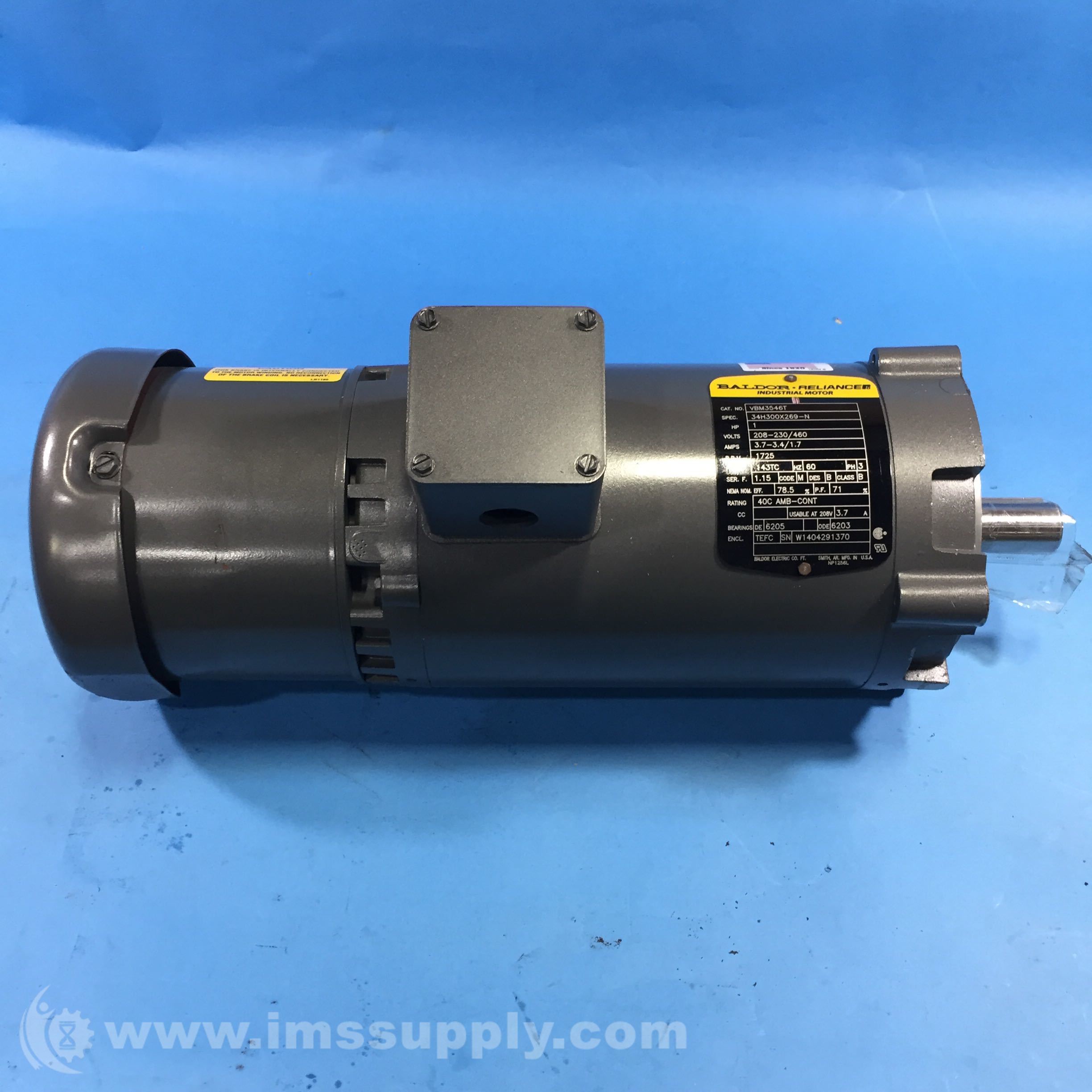 Baldor VBM3546T Industrial Motor 1HP 1725RPM 3PH 60HZ 143TC