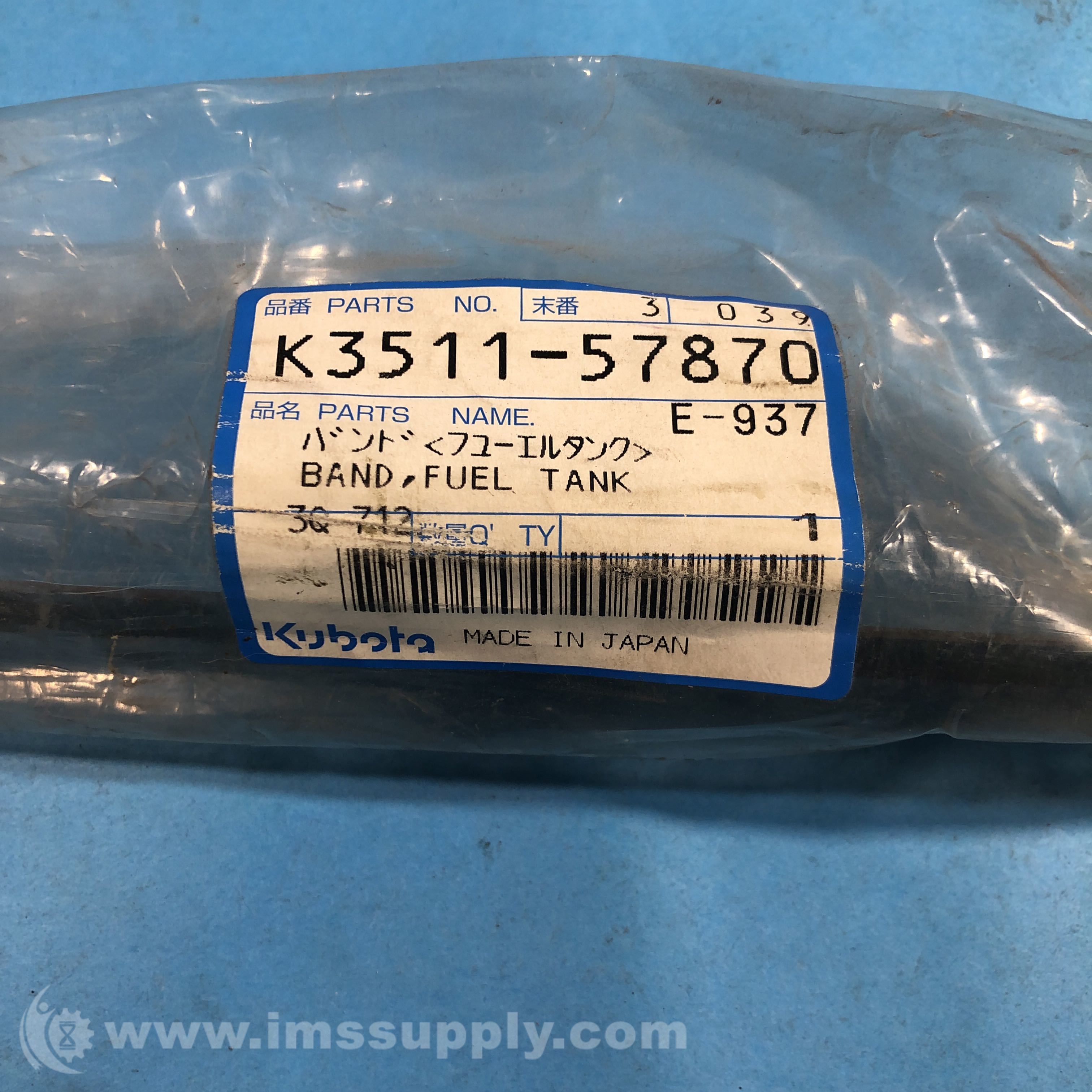 Kubota K351157870 Fuel Tank Band IMS Supply