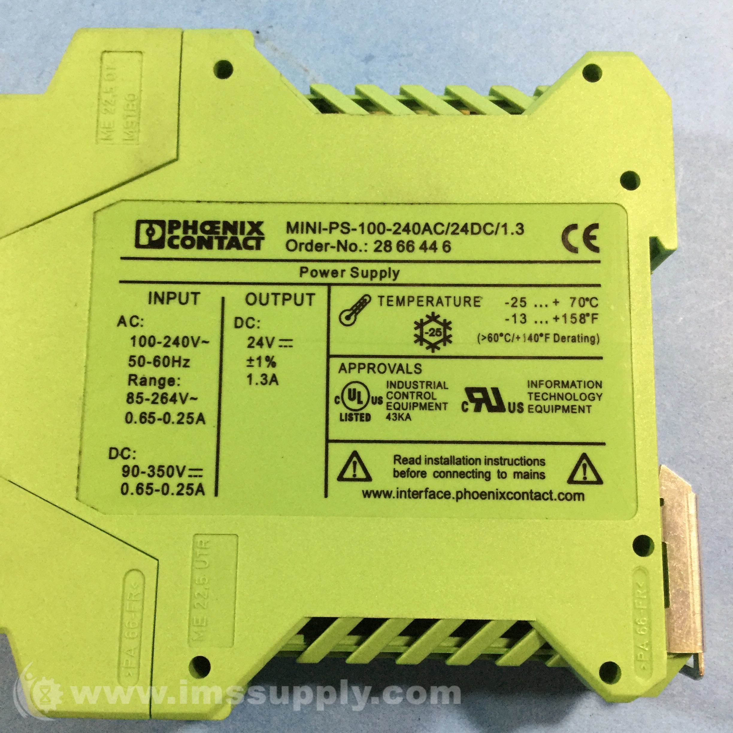 Phoenix Contact MINIPS100240AC/24DC/1.3, Power Supply IMS Supply