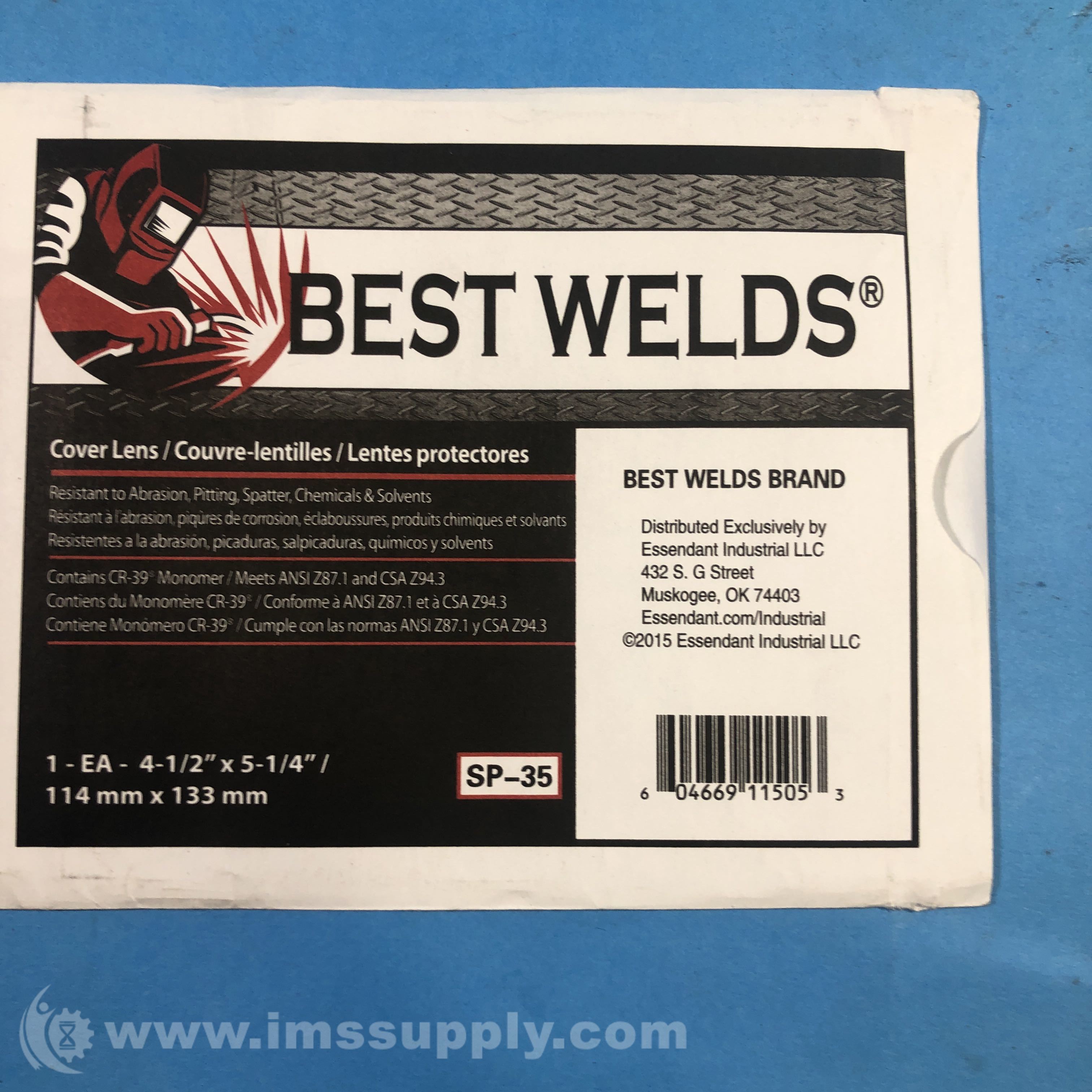 Best Welds SP35, 41/2 X 51/4 Cover Lens IMS Supply