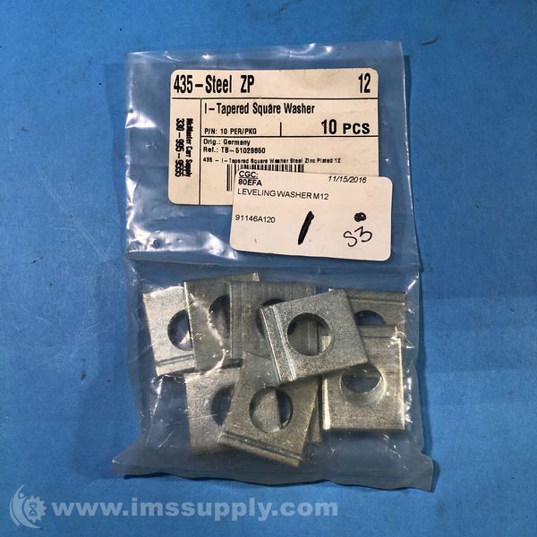 McMasterCarr Bag of 10 M12 Tapered Square Washers IMS Supply