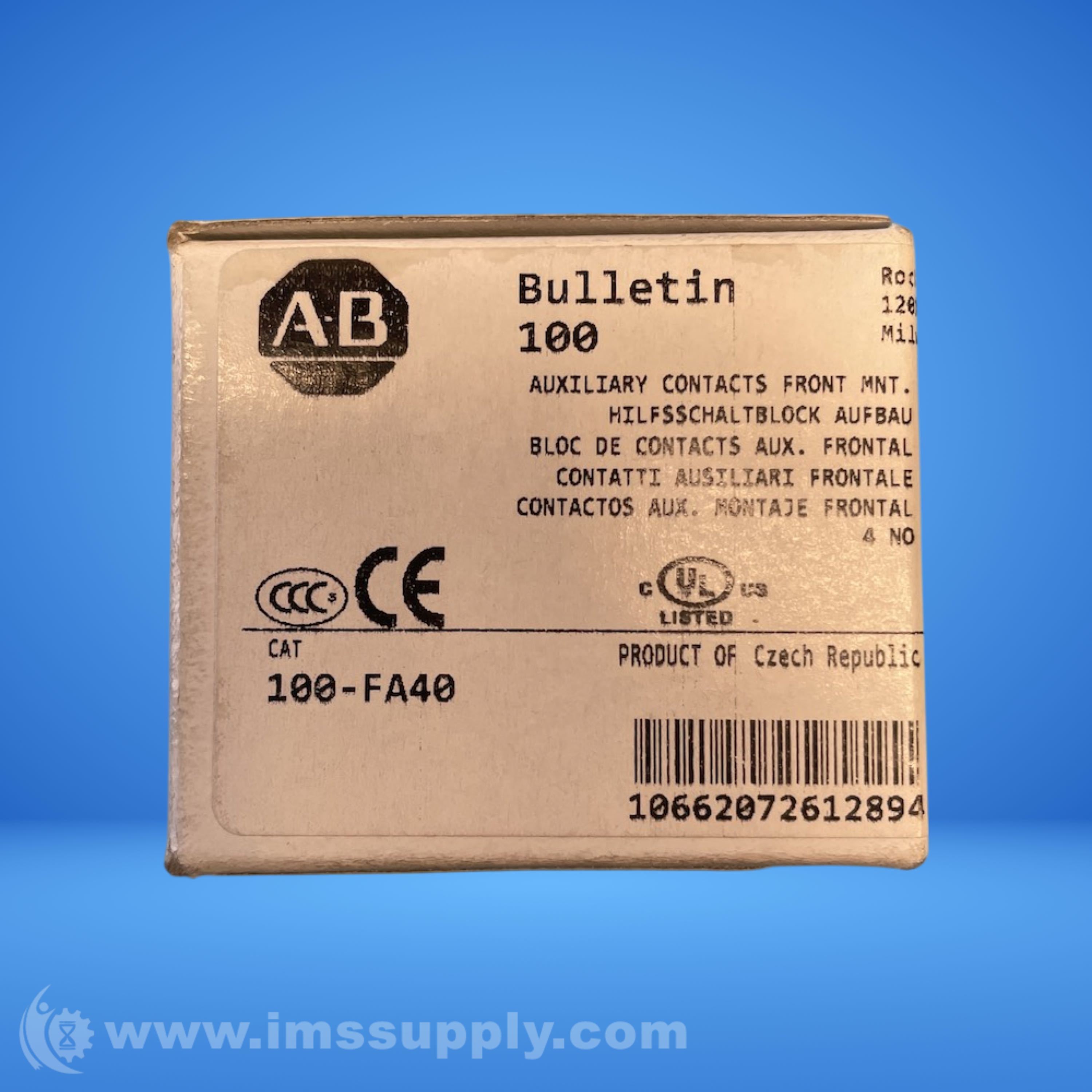 Allen Bradley 100-FA40 Auxiliary Contact - IMS Supply