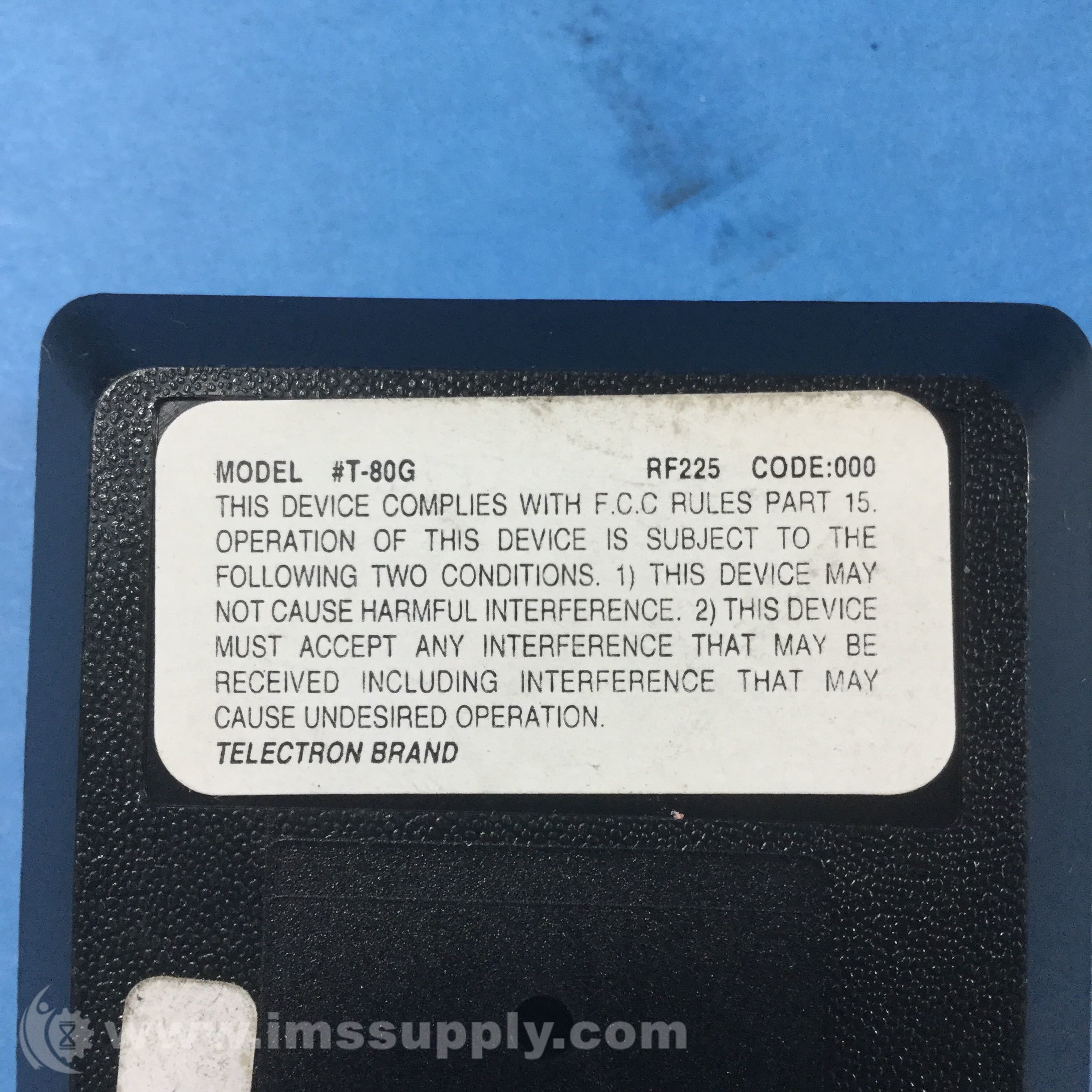 Telectron T80G Garage Door Opener, Two Button Transmitter IMS Supply