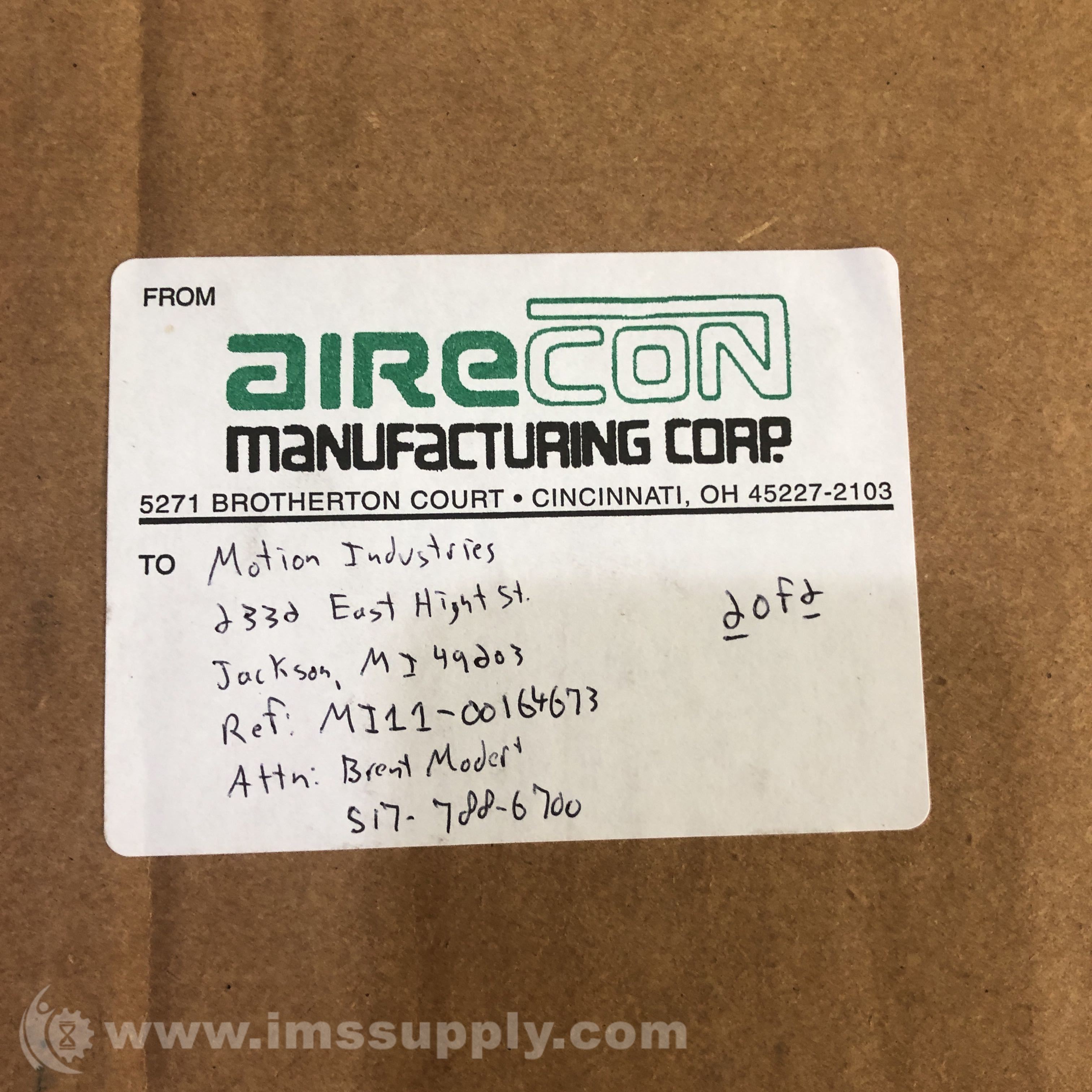 Airecon MFG Corp. VP9A1036OMU W/CNT LP Filter Box of 2 IMS Supply