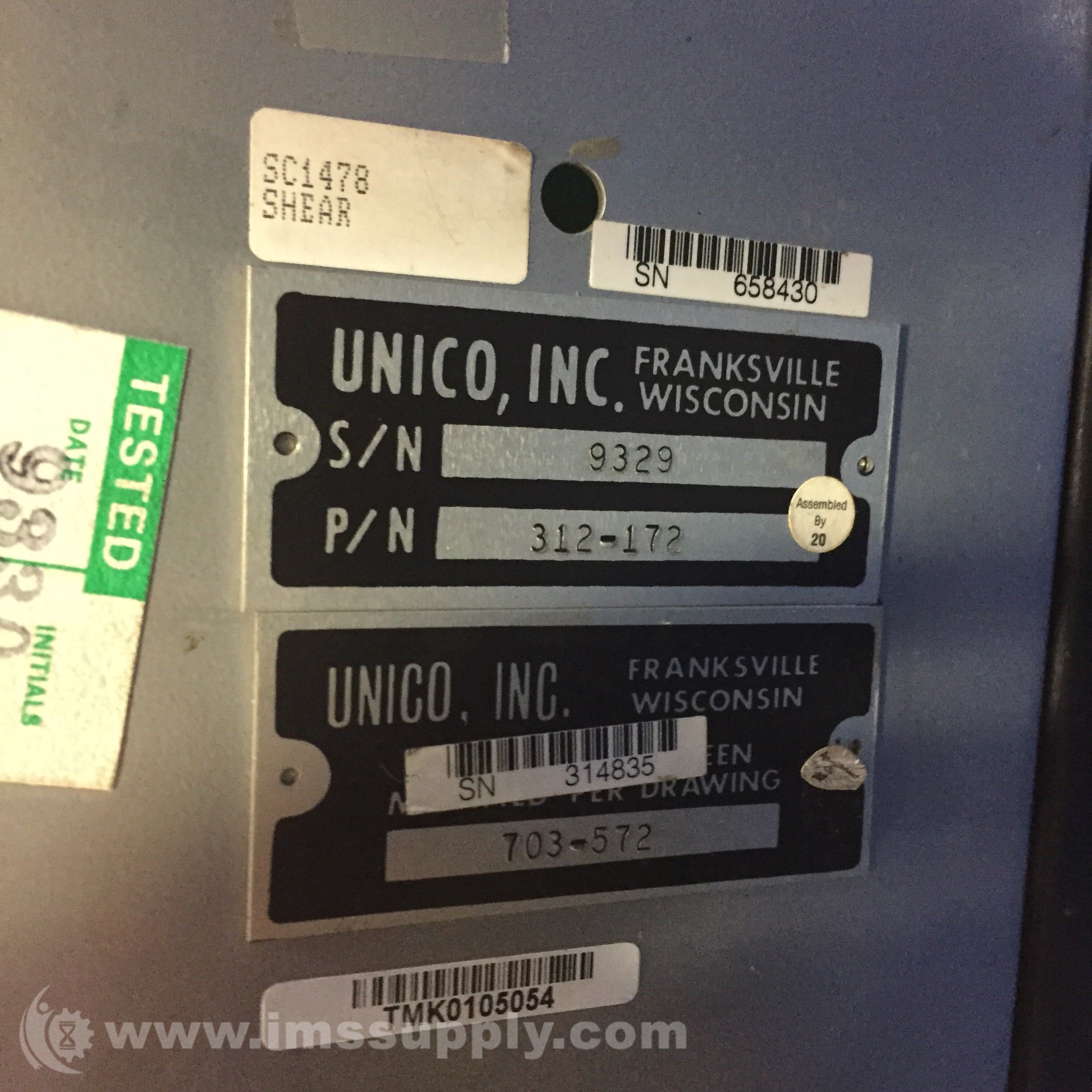 Unico 312-172 DC Scr Control Unit 3100 - IMS Supply