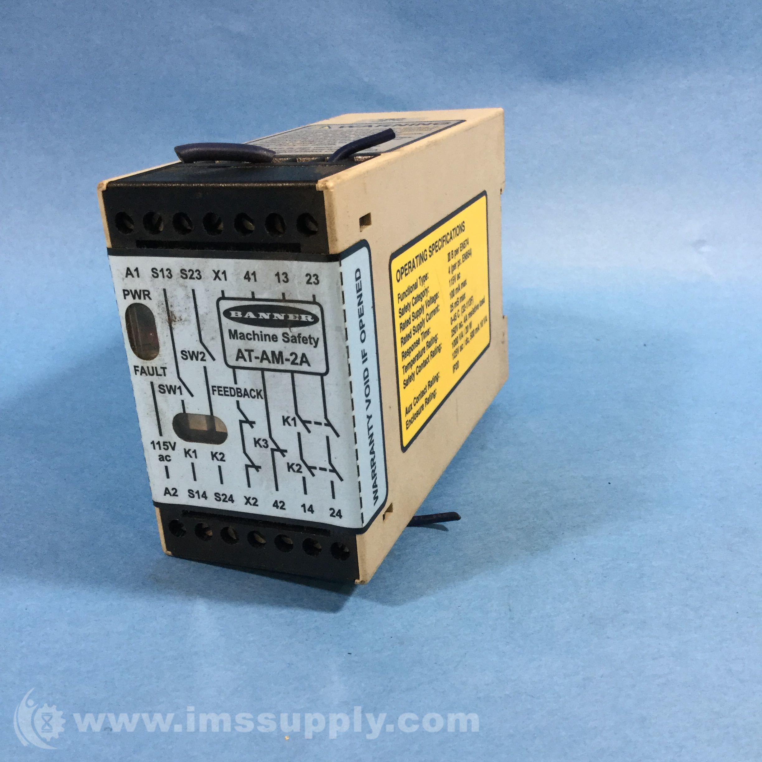 Banner ATAM2A Safety Relay, 115 VAC, SPSTNO IMS Supply