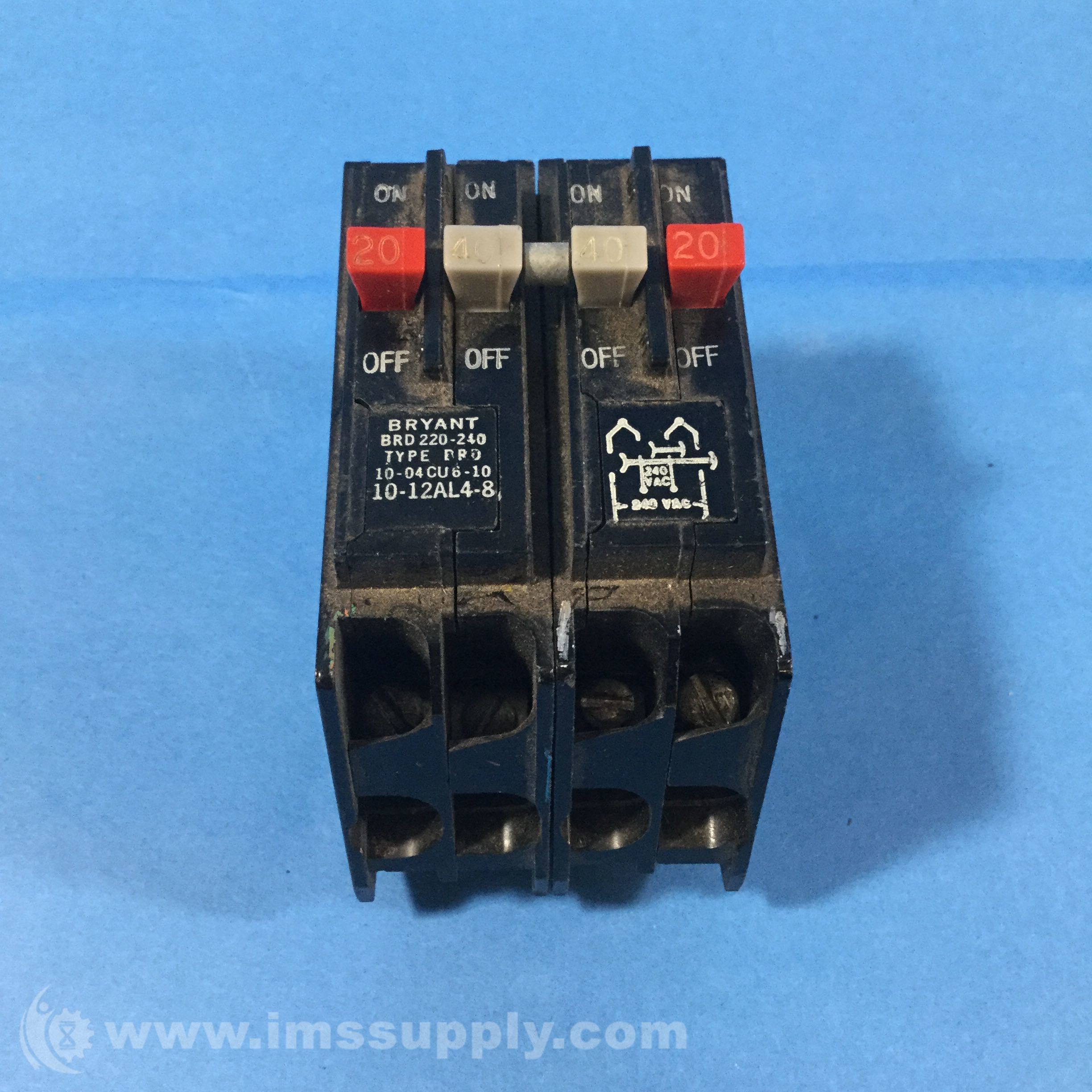 Bryant BRD 220240 Circuit Breaker 20/40/40/20AMP Quad Pole IMS Supply