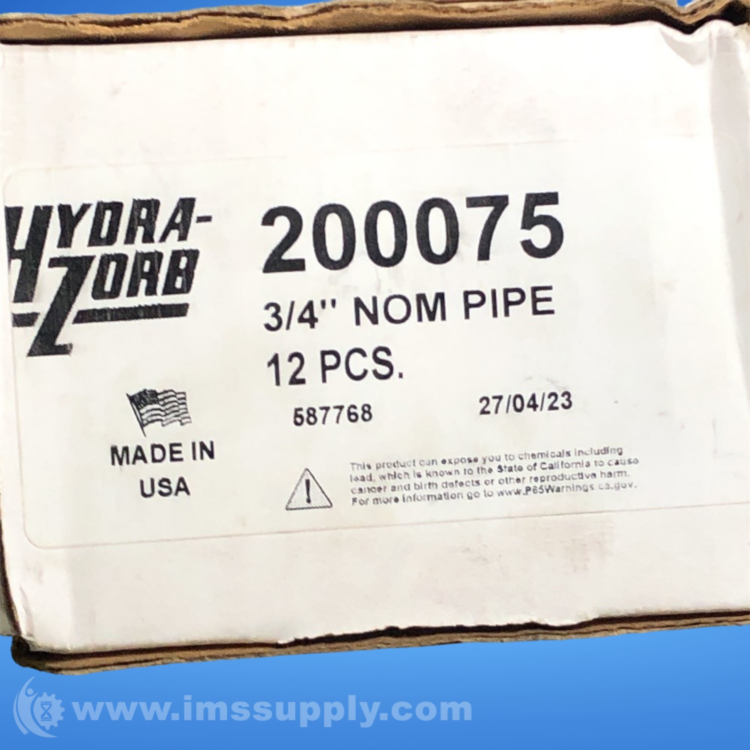 Hydra-Zorb 200075-4-666 3/4 Nom Pipe - IMS Supply