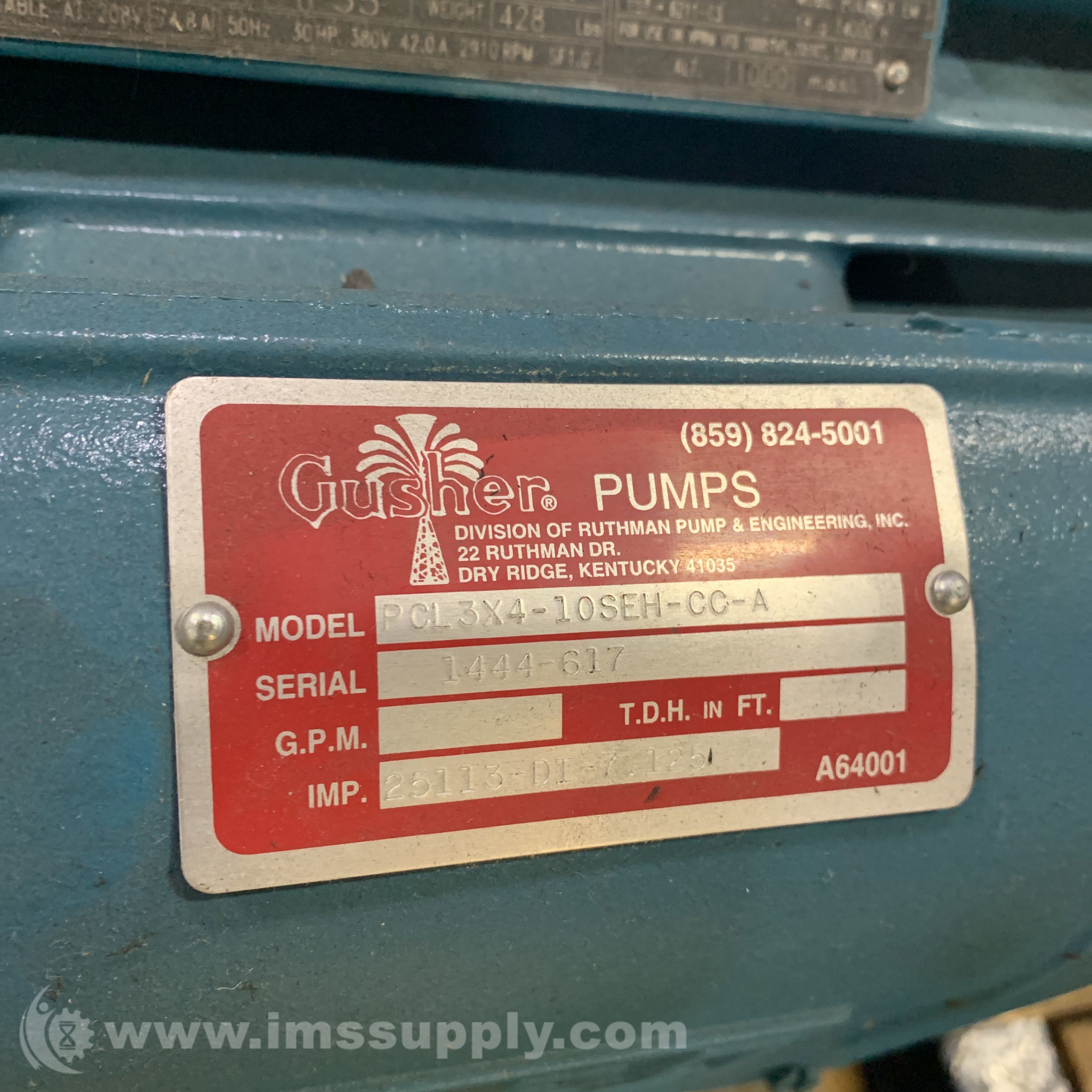 Gusher Pumps PCL 3X410SEHCCA Centrifugal Pump IMS Supply