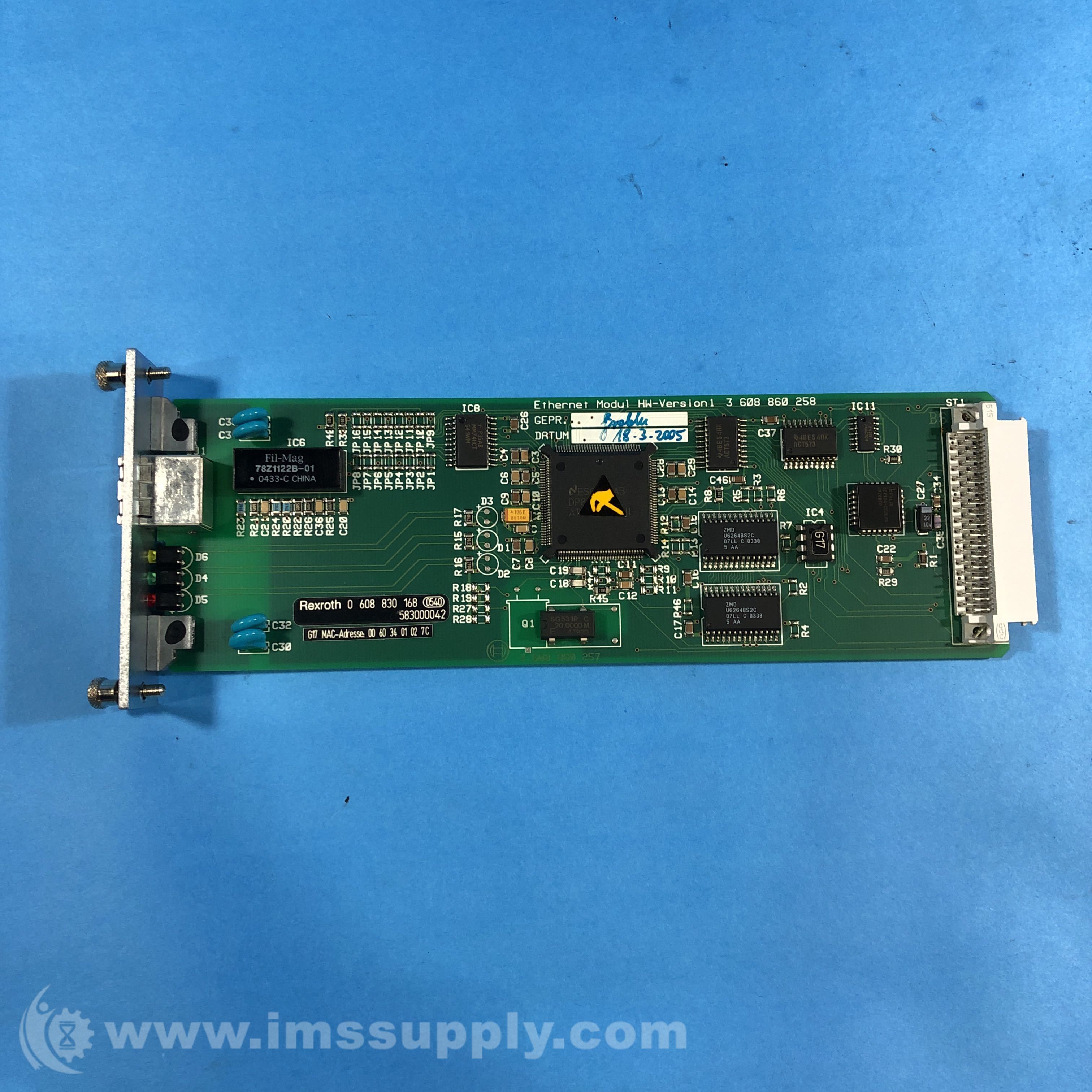 Rexroth 3 608 860 258 Ethernet SMeth Module - IMS Supply