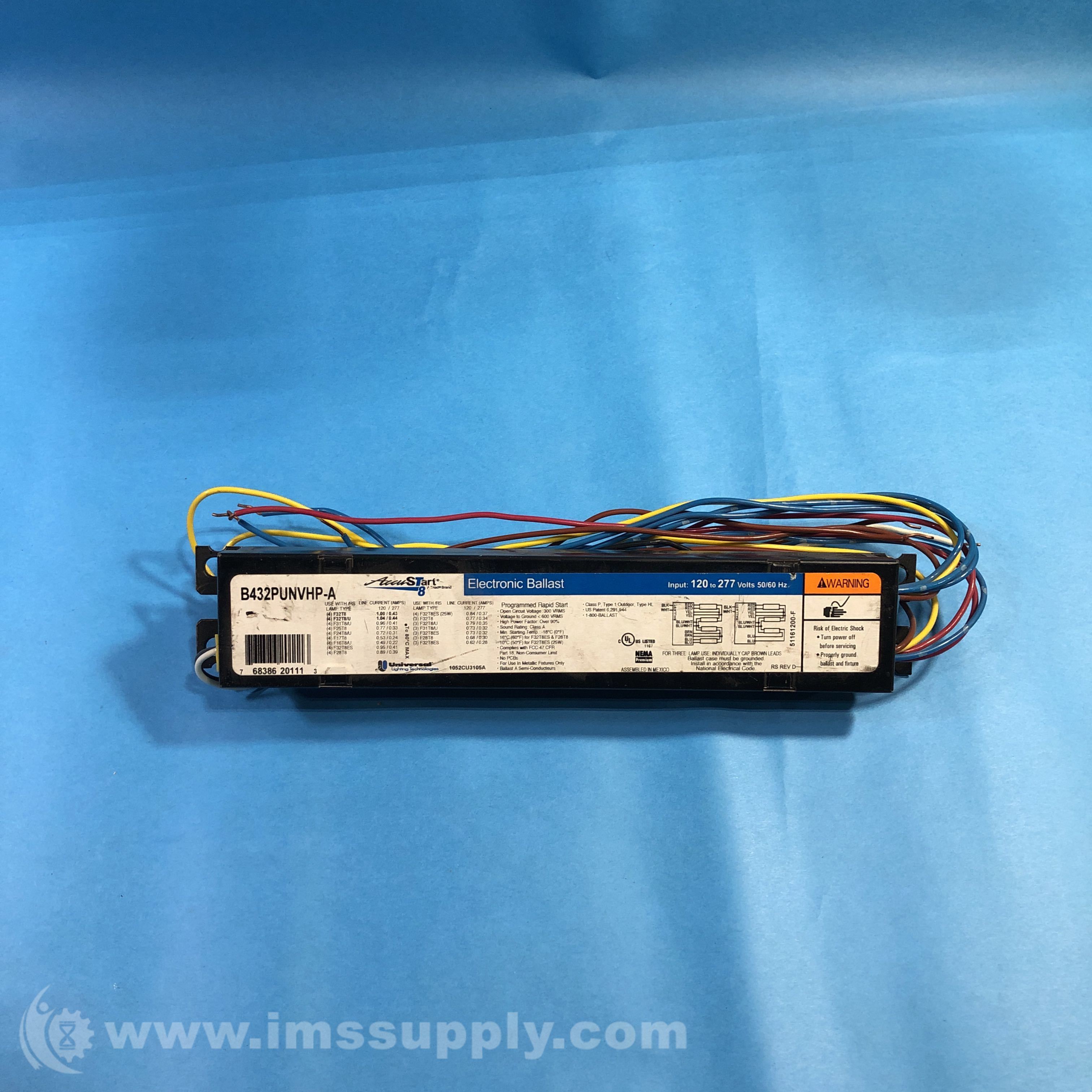 Universal Lighting Technologies B432PUNVHPA Fluorescent Ballast IMS