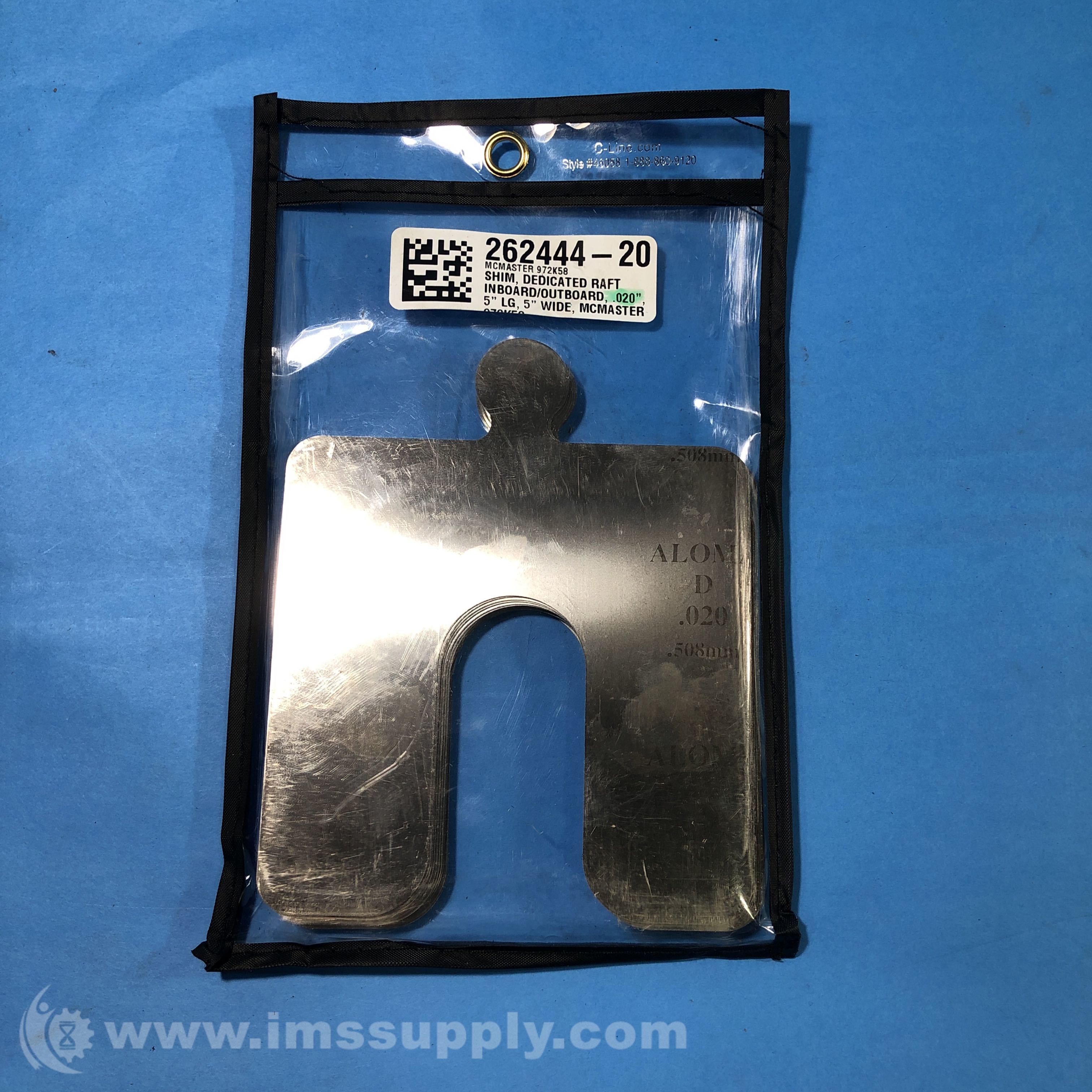 McMasterCarr 972K58 Pack of 20 Shim, .020, 5 LG, 5 Wide IMS Supply