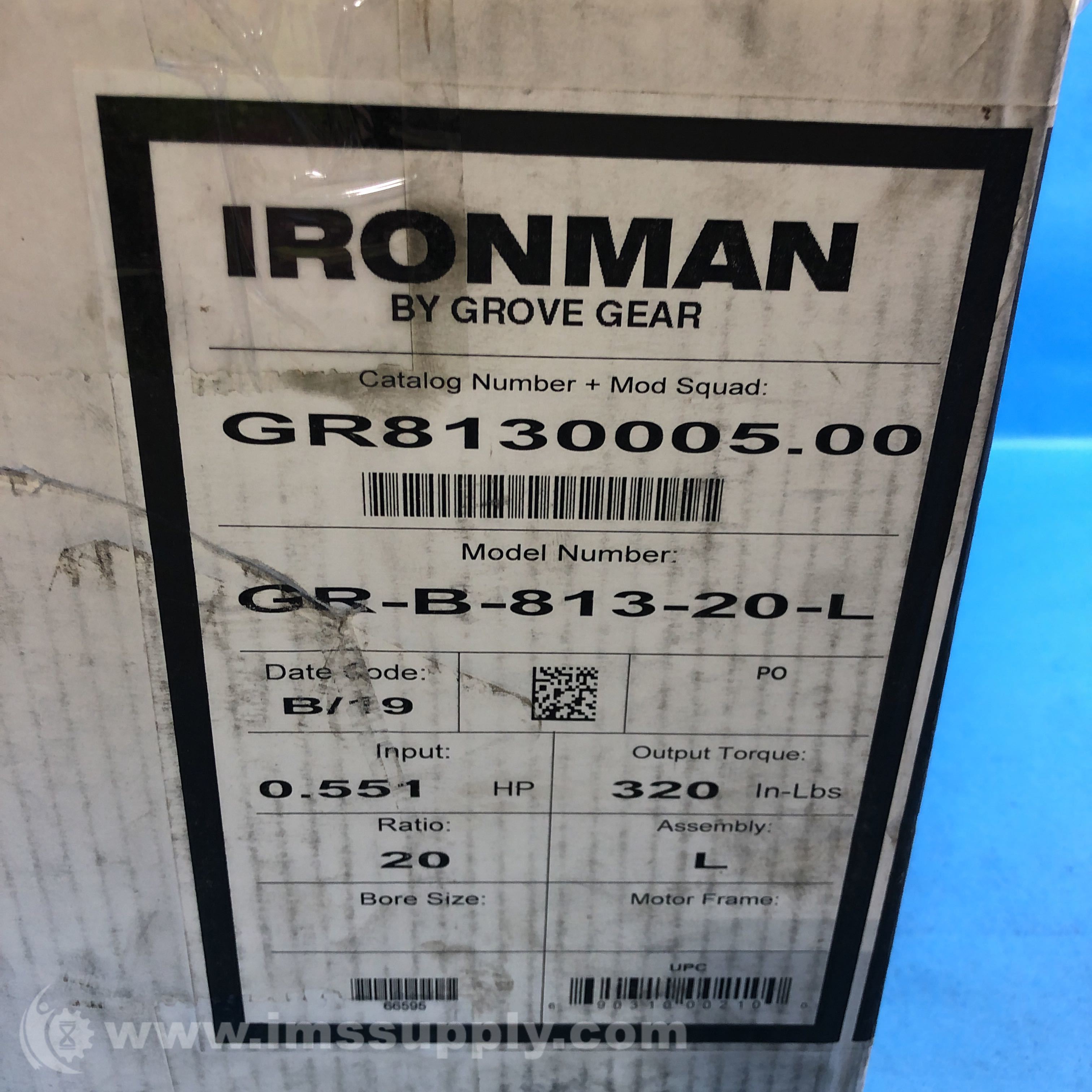 Grove Gear GRB81320L Worm Gear Reducer ; Cast Iron IMS Supply