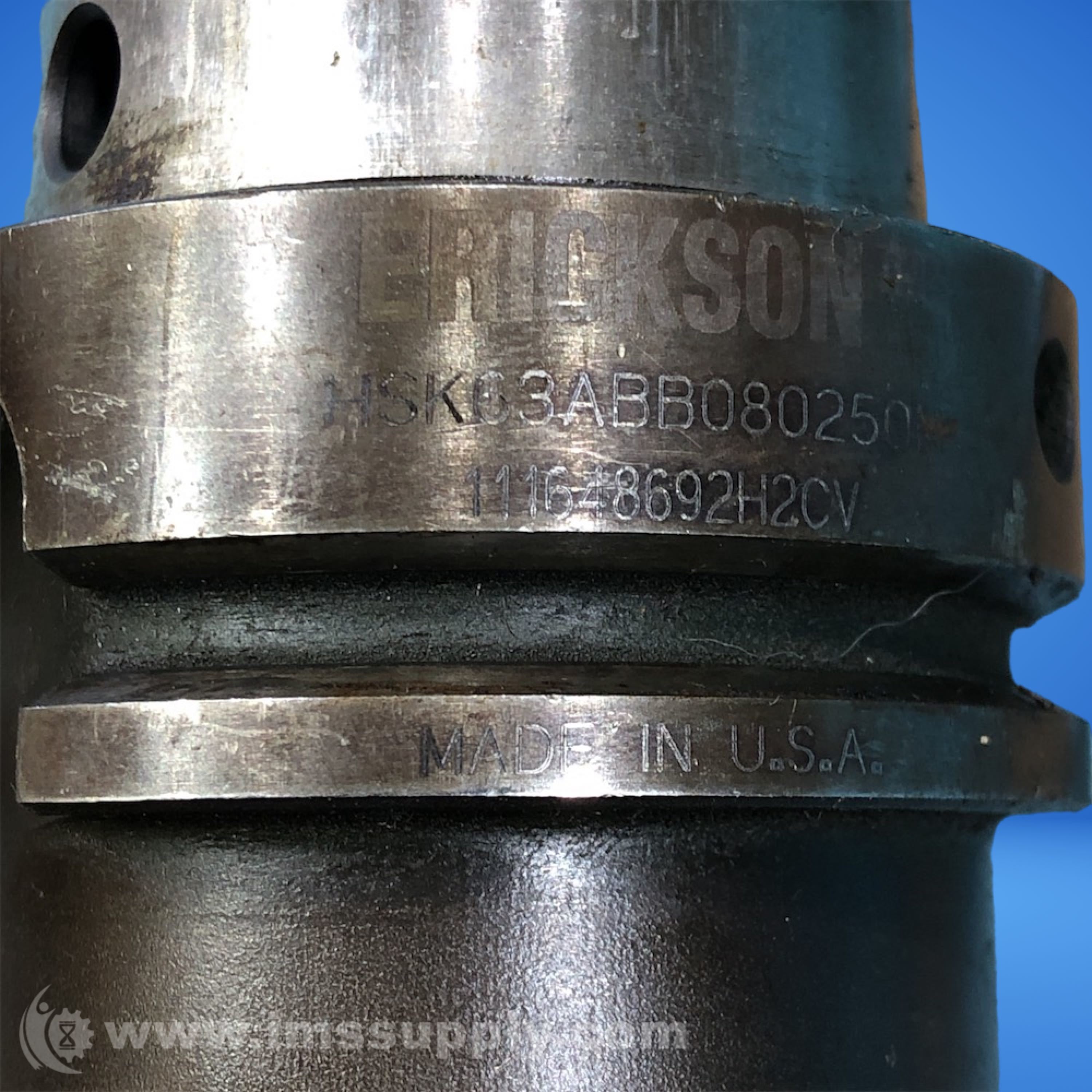 Erickson HSK63ABB080250 Solid End Mill Tool Holder - IMS Supply