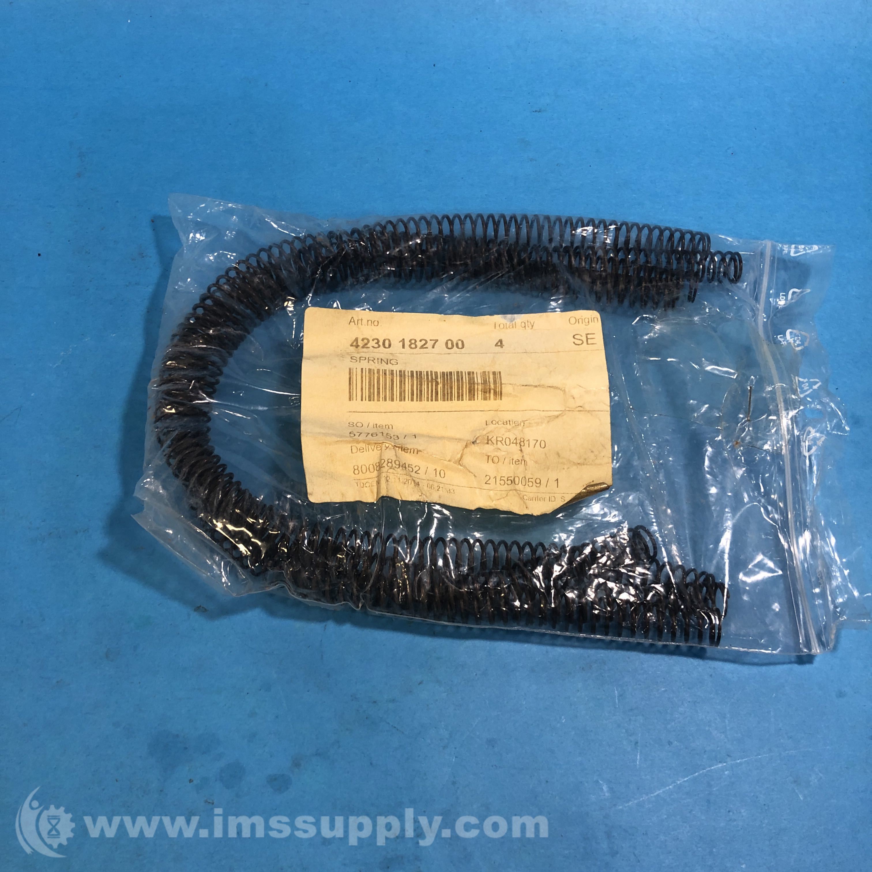 Atlas Copco 4230 1827 00 Bag of 4 Nutrunner Compression Spring - IMS Supply
