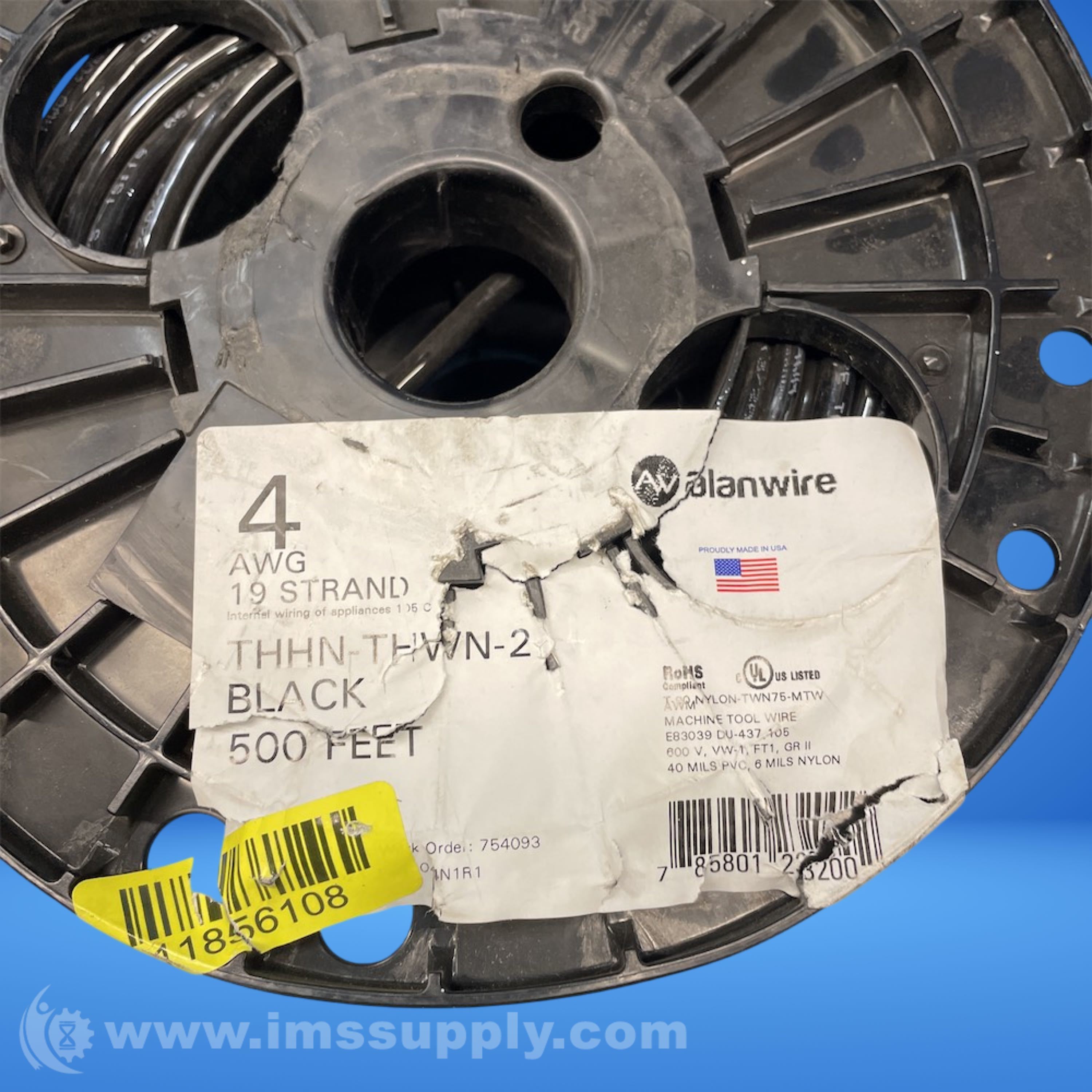 Alan Wire THHN-THWN-2 500 Feet Black Machine Tool Wire - IMS Supply