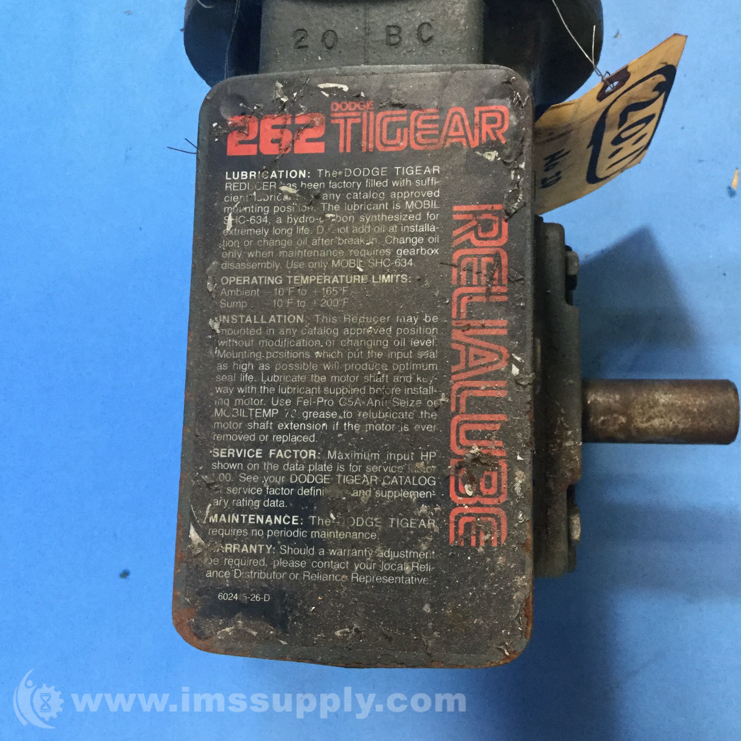 Dodge Tigear 262 Gear Reducer 201 Ratio IMS Supply