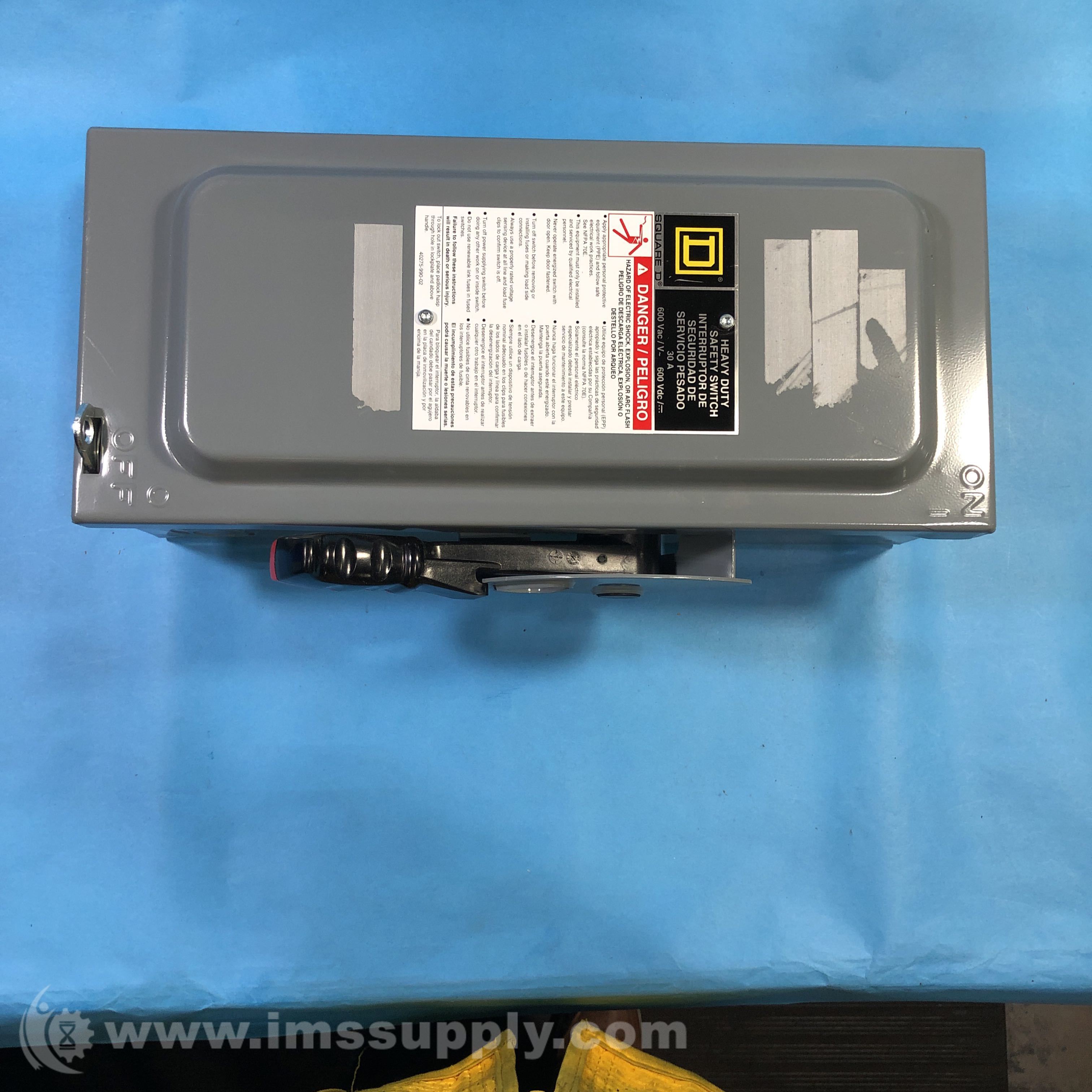 Square D H361N Heavy Duty Safety Switch, 30A IMS Supply