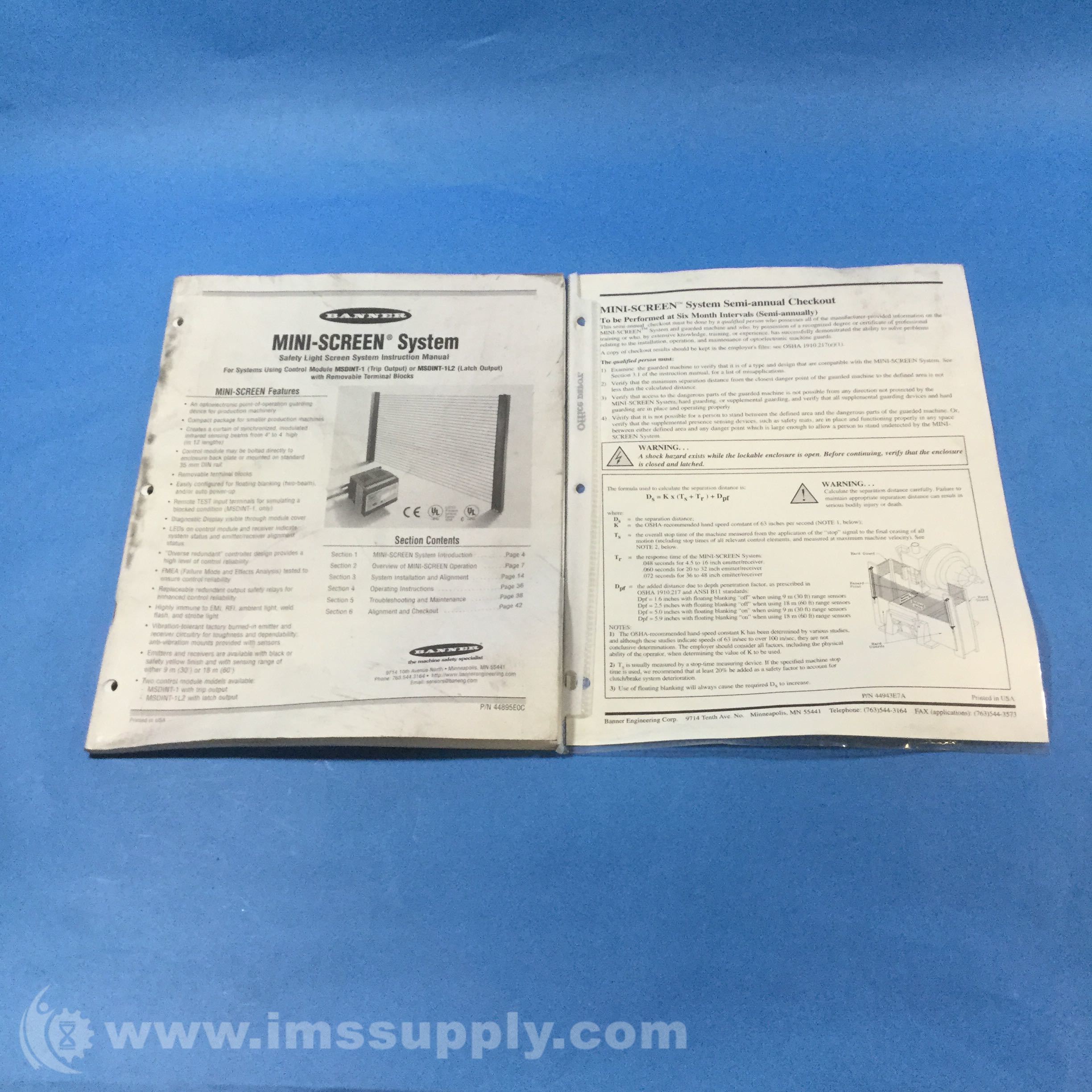 Banner 44895e0c Manual For Mini Screen System Ims Supply