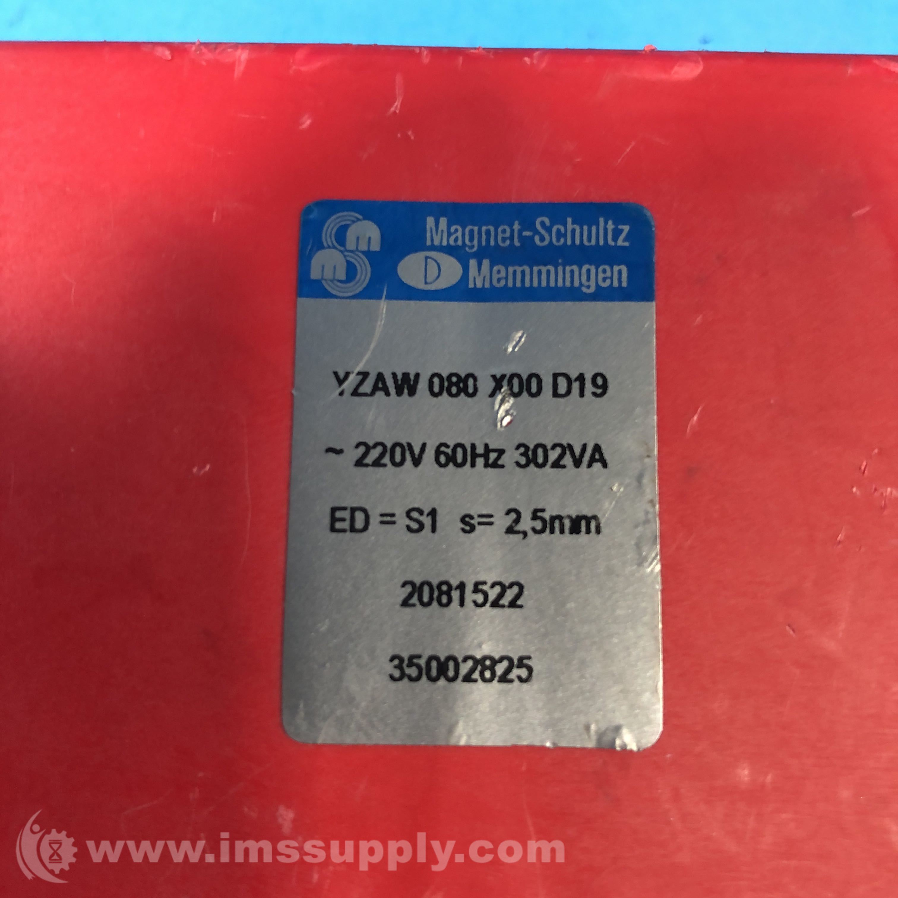 Magnet-Schultz YZAW-080-X00-D19 AC Vibrator - IMS Supply