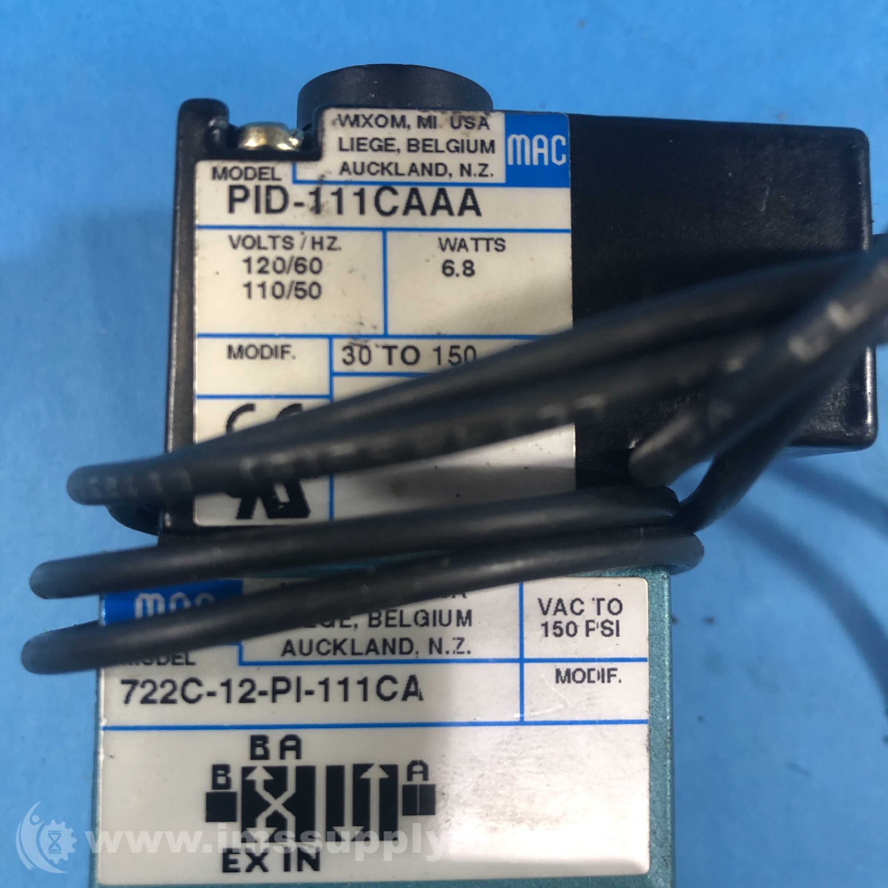 MAC 712C-12-PI-611BA - Pressione 30-150PSI, Valvola MAC PID-611BAAA - NUOVO (condizioni Eccellenti) - Foto 2