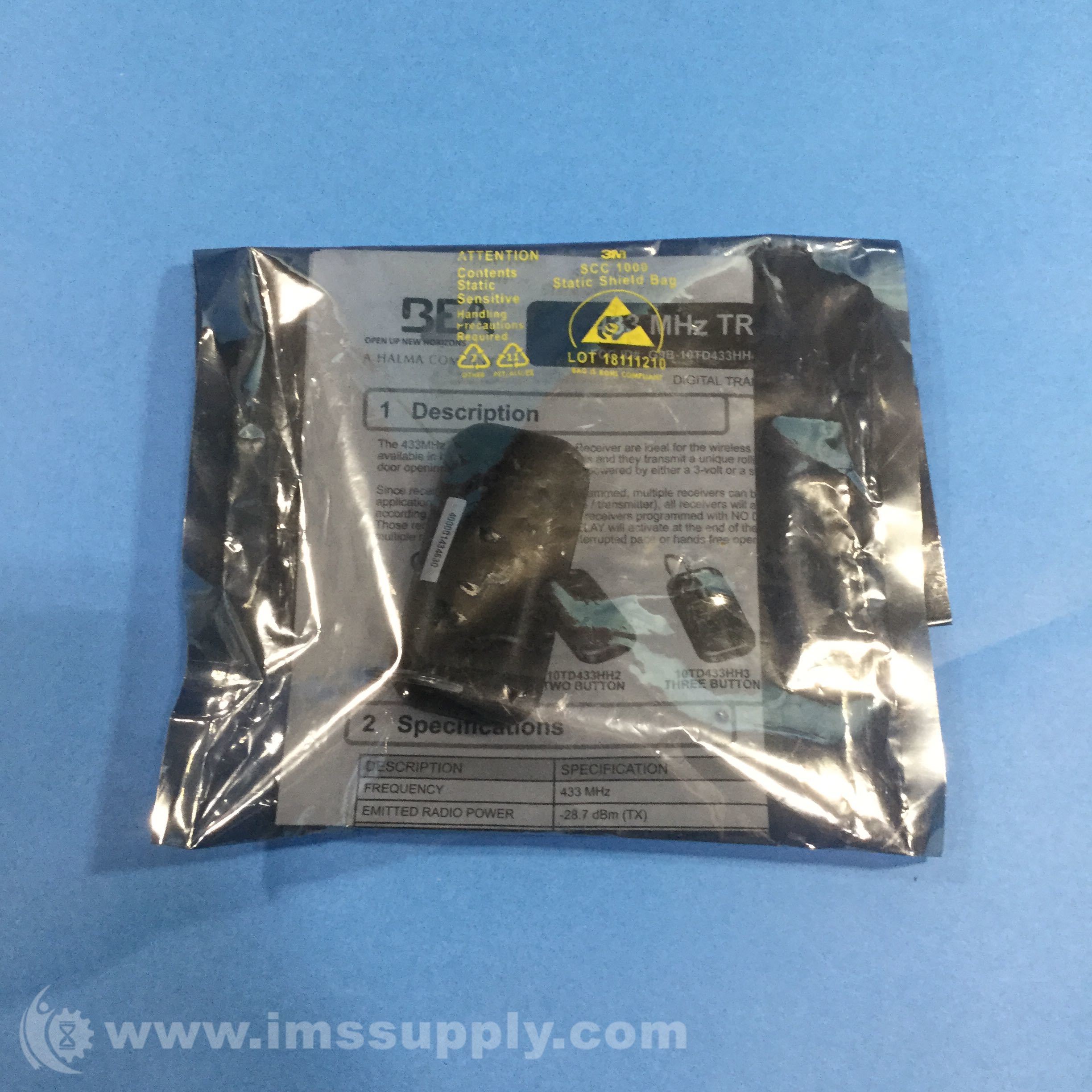 Bea Door Sensors & Security 10TD433HH3 Wireless Transmitter - IMS Supply