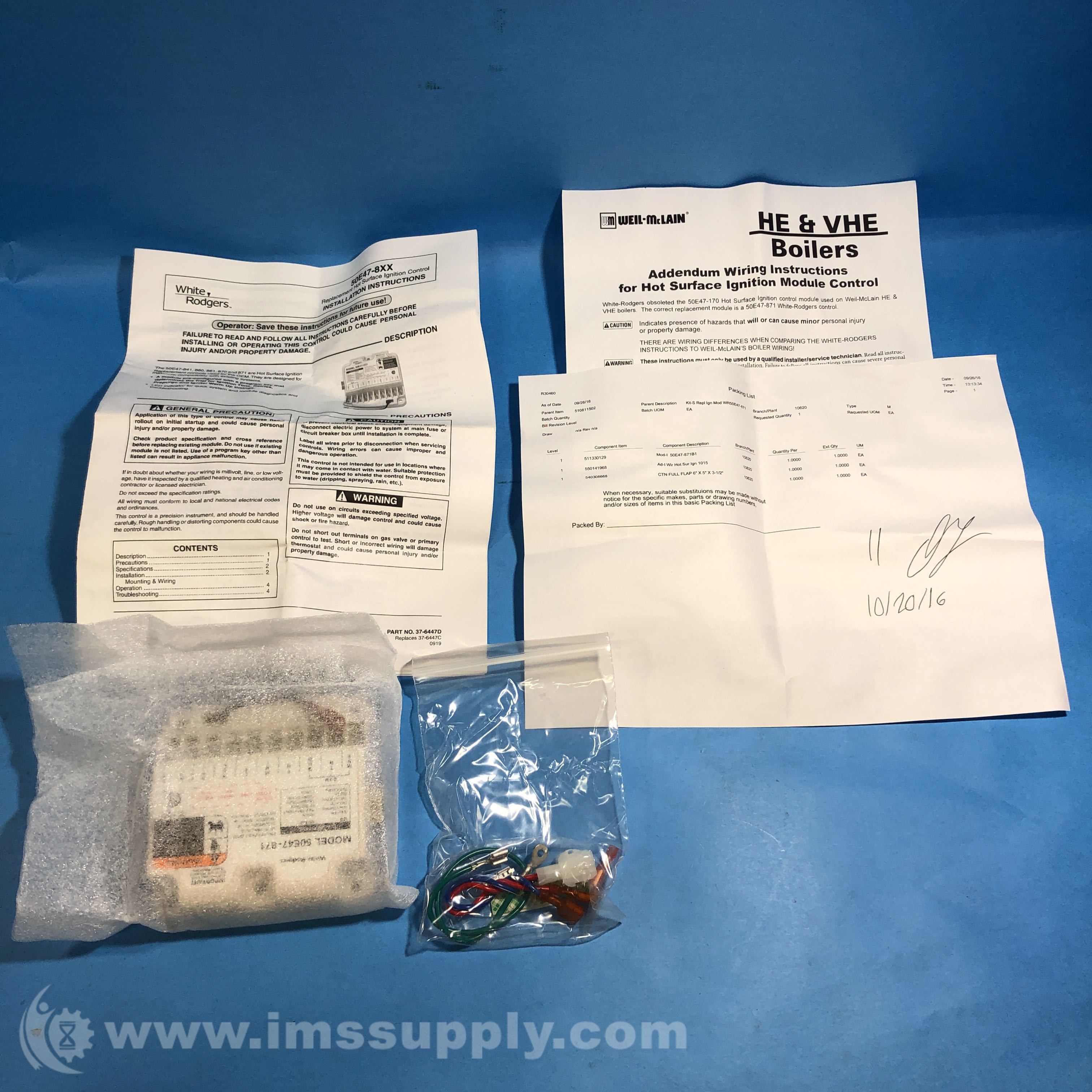 White Rodgers 50E47-871 Carbide HSI Furnace Control Module - IMS Supply