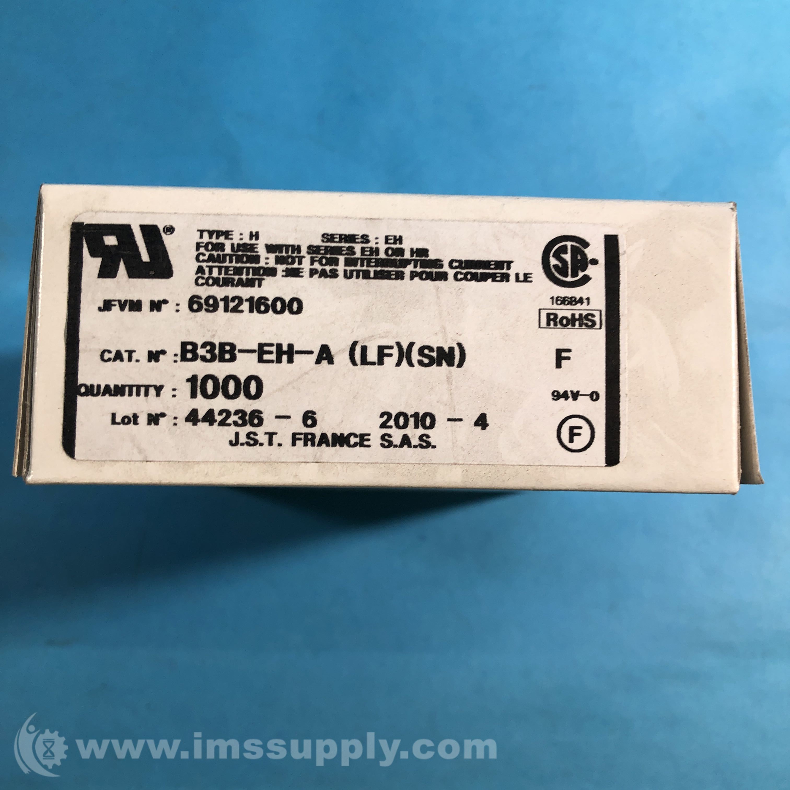 Jst B3B-EH-A (LF)(SN) Box of 1000 Rectangular Contactors - IMS Supply