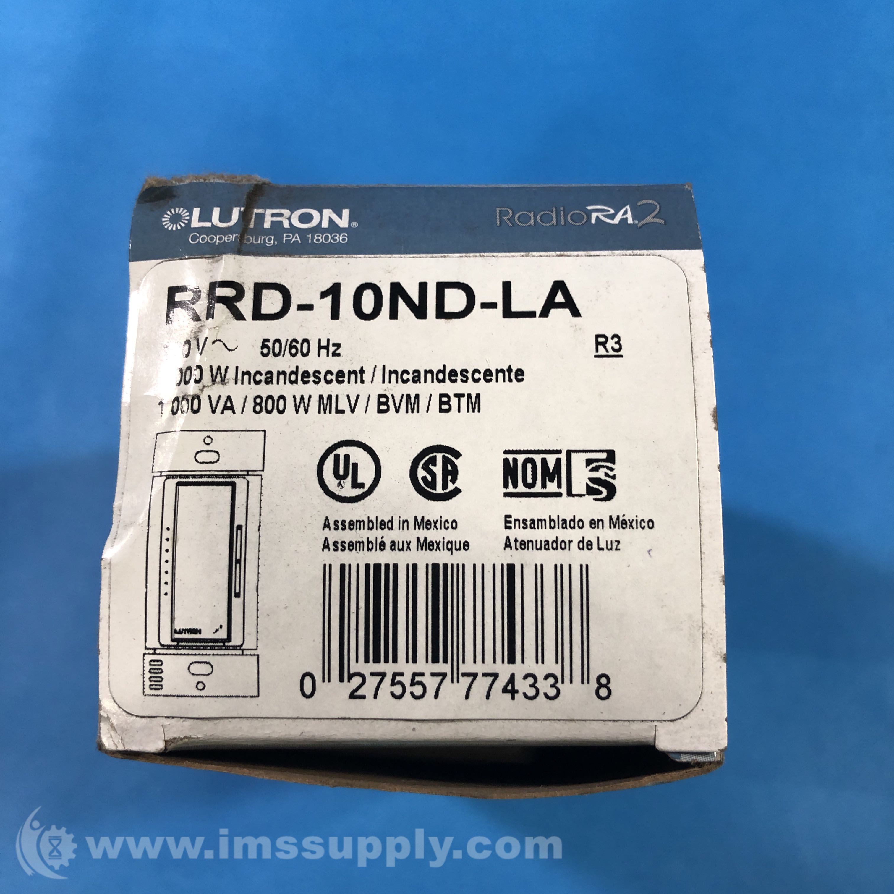 Lutron RRD10NDLA RadioRA 2 Maestro Neutral LED Dimmer IMS Supply