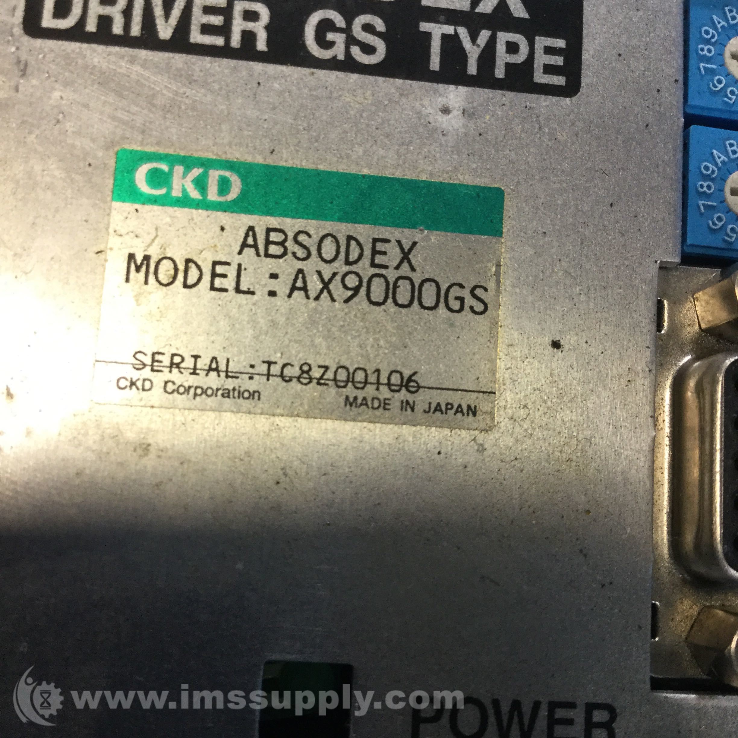 【送料無料ライン/39ショップ】 CKD AX9000GS Supply IMS - Type GS Driver Absodex その他