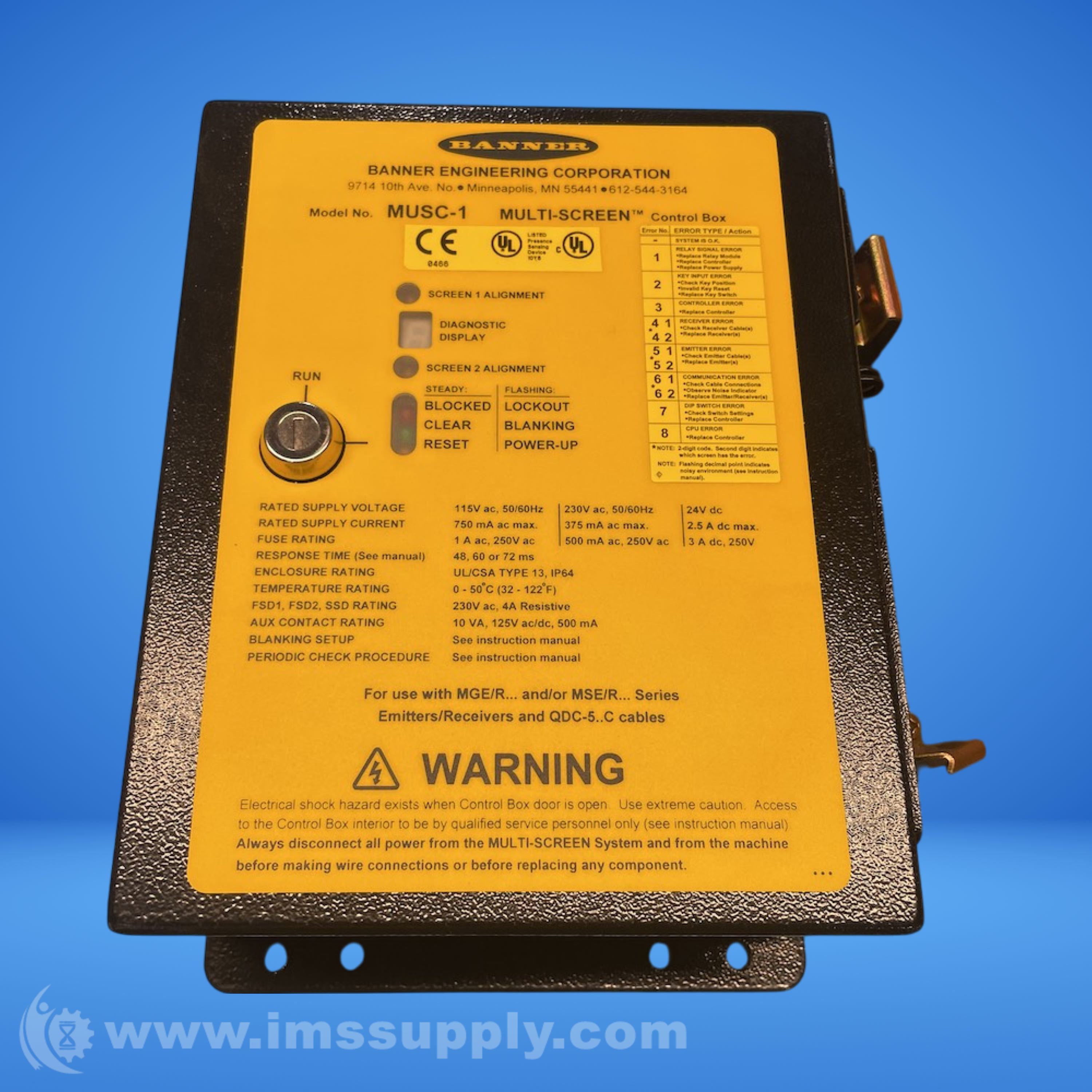 Banner Engineering Corp MUSC-1 Multi-Screen Control Box - IMS Supply
