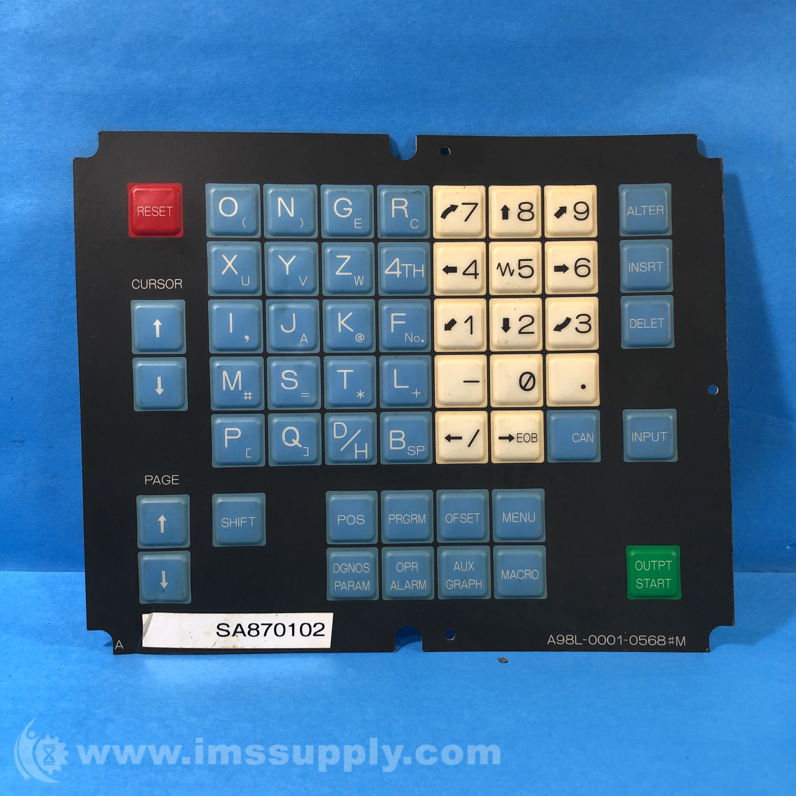 thumbnail image 2 of FANUC A98L-0001-0568#M Membrane Keypad – Operator Keysheet For PLC System 2 of 5