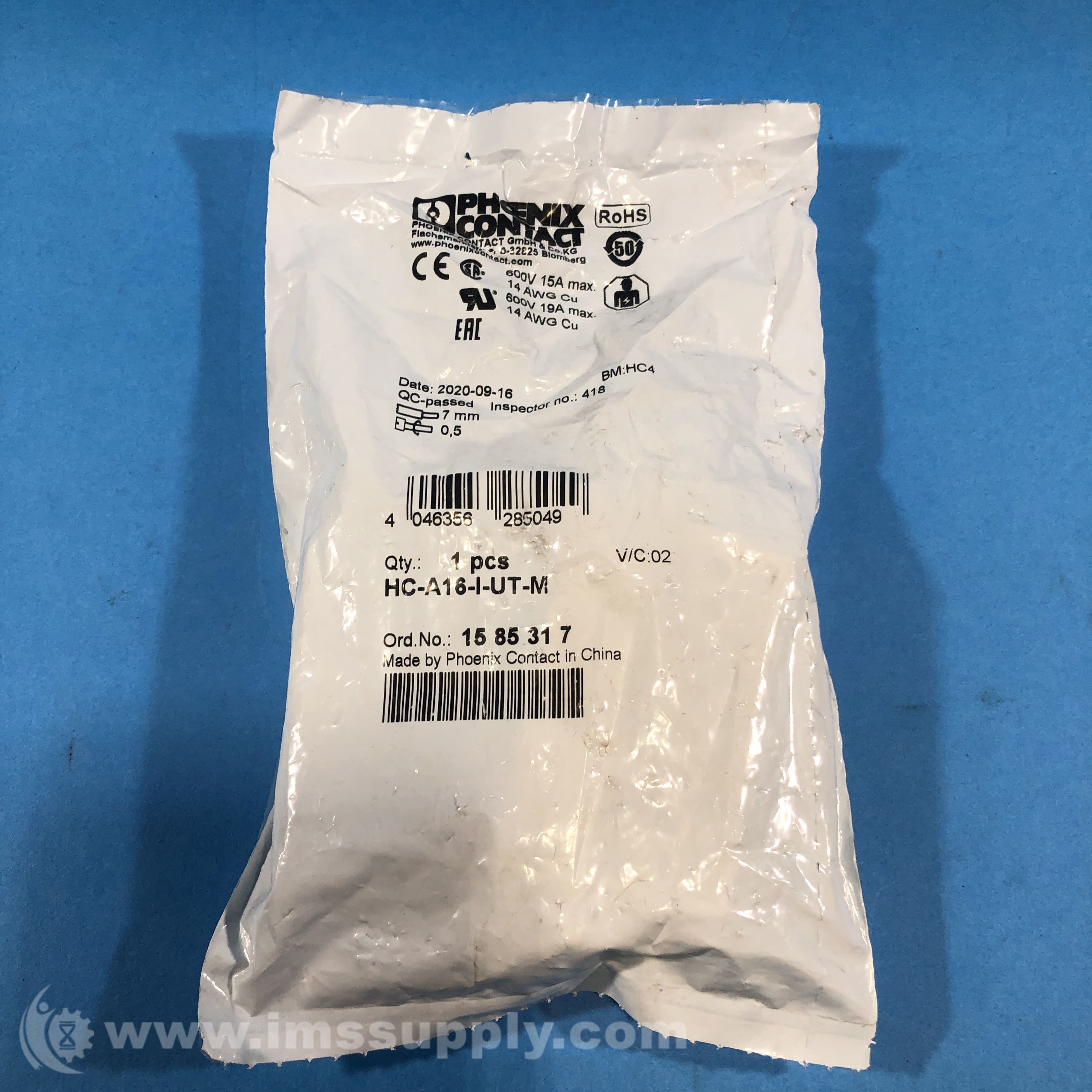 Phoenix Contact 1585317 HEAVYCON Pin Insert, 16 Position - IMS Supply