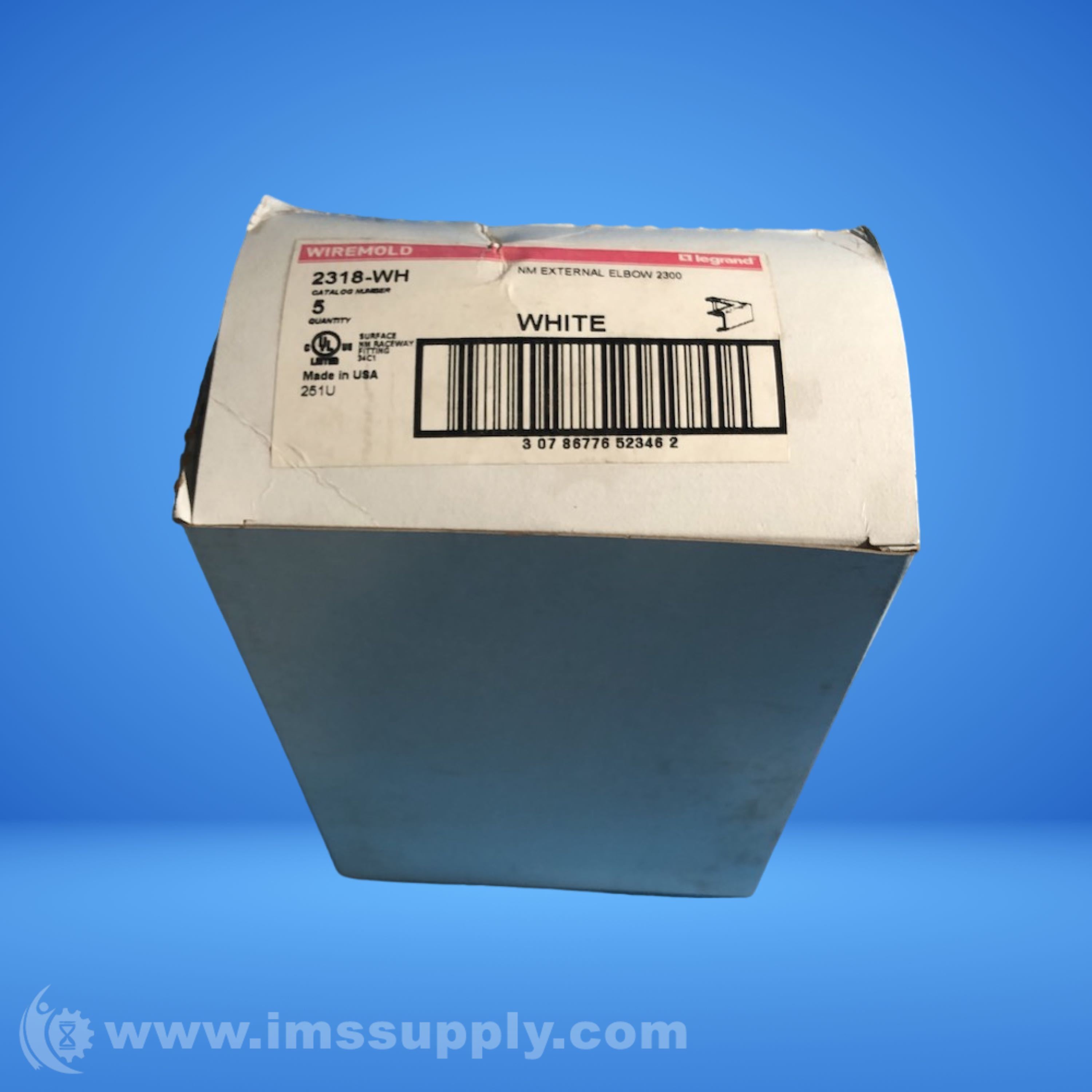 Legrand 2318-WH Box of 5 Raceway Elbow Fittings - IMS Supply