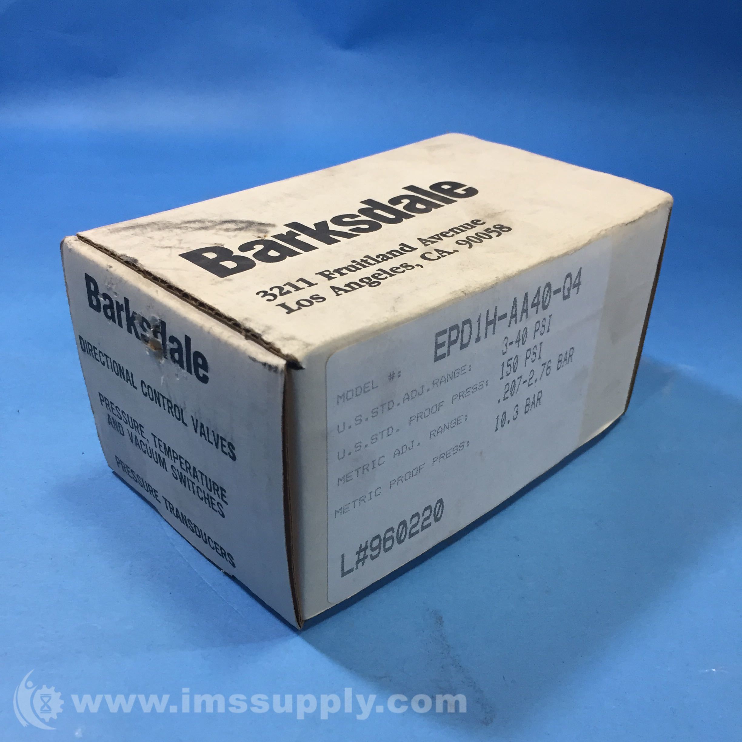 Barksdale EPD1HAA40Q4 Econotrol Pressure Differential Switch IMS Supply