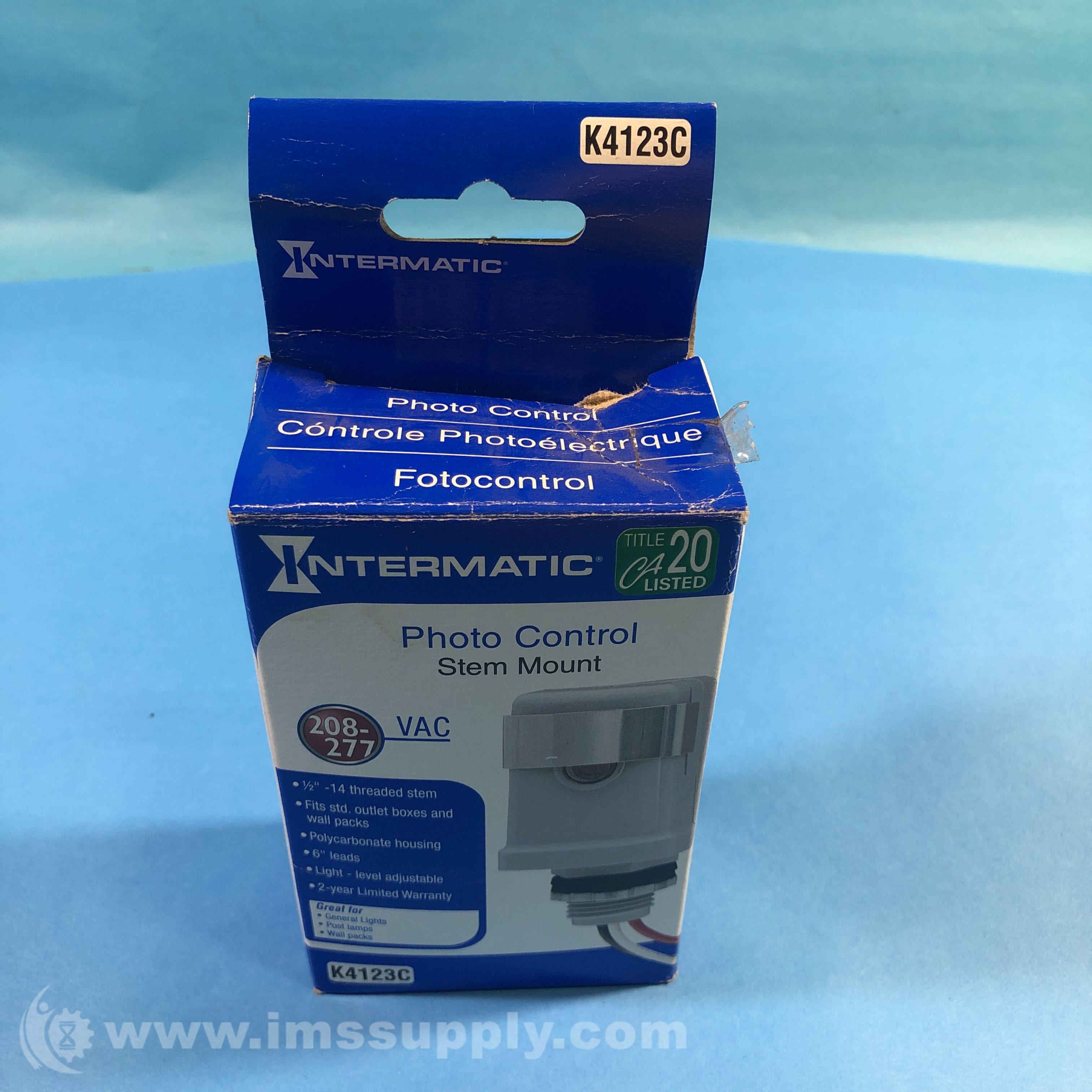 Intermatic K4123C Stem Mount Thermal Photocontrol, 208-277 V - IMS Supply