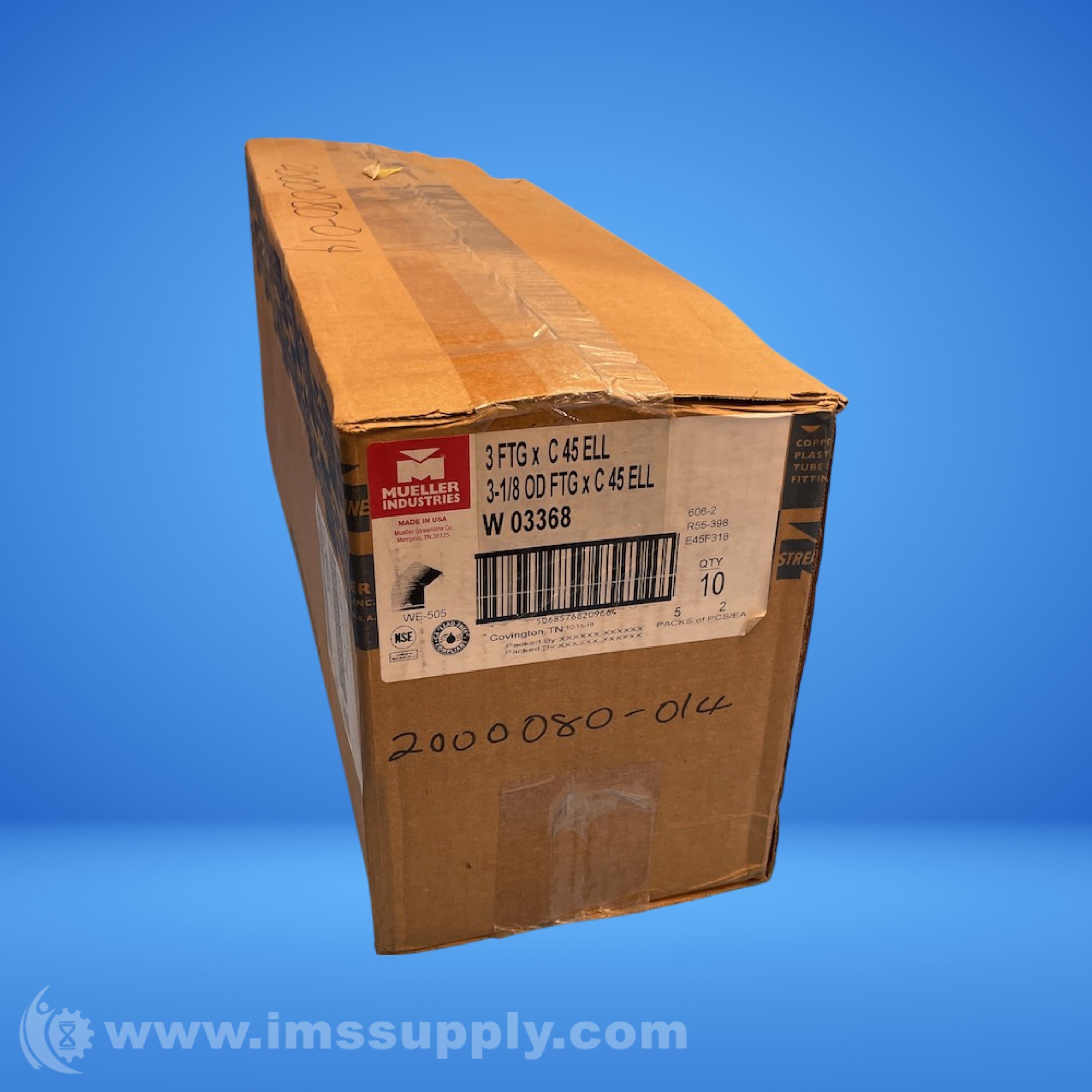 Mueller Industries W 03368 Box of 10 45° Street Elbows - IMS Supply