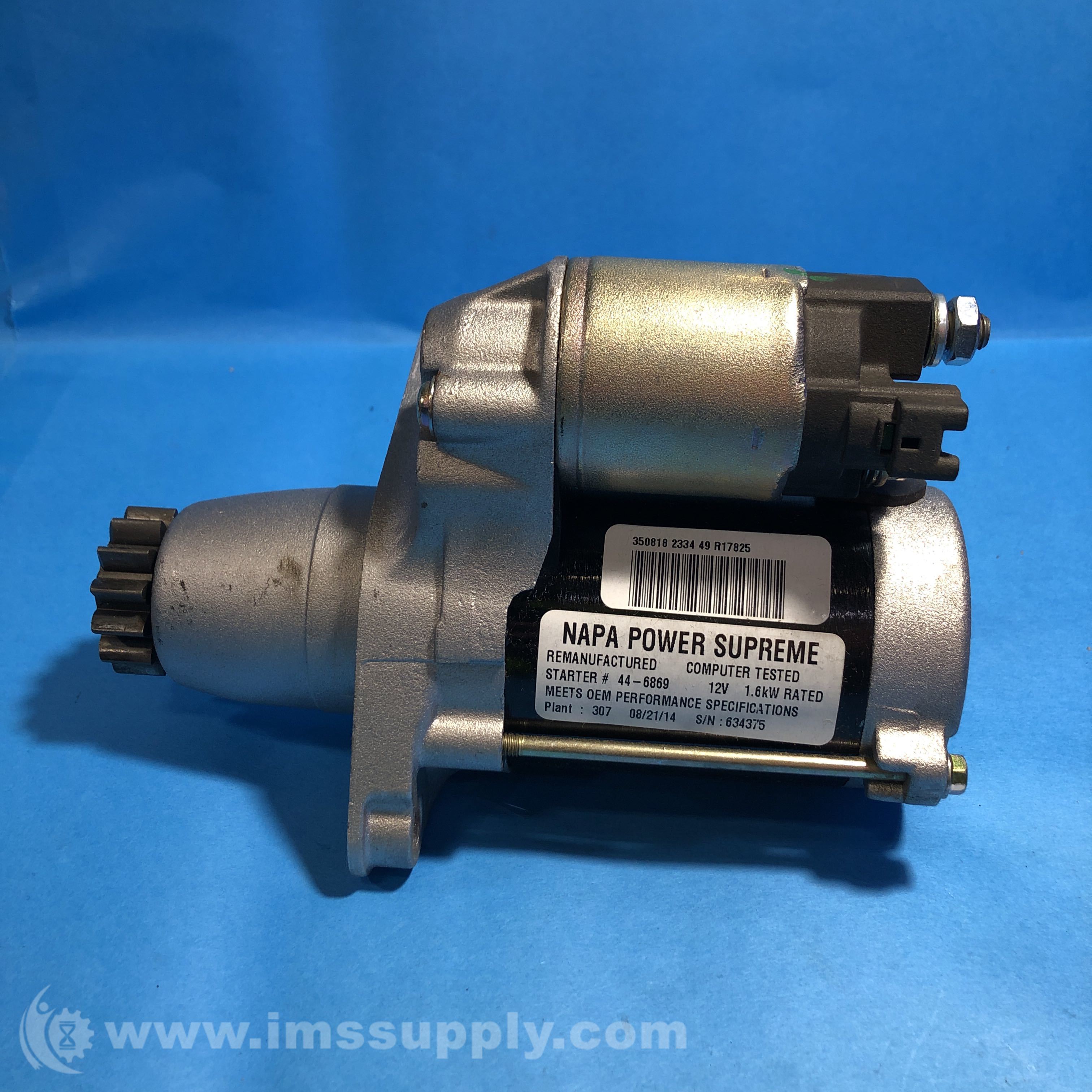 Napa 446869 Power Supreme Starter, 12V, 1.6 kW Rated IMS Supply