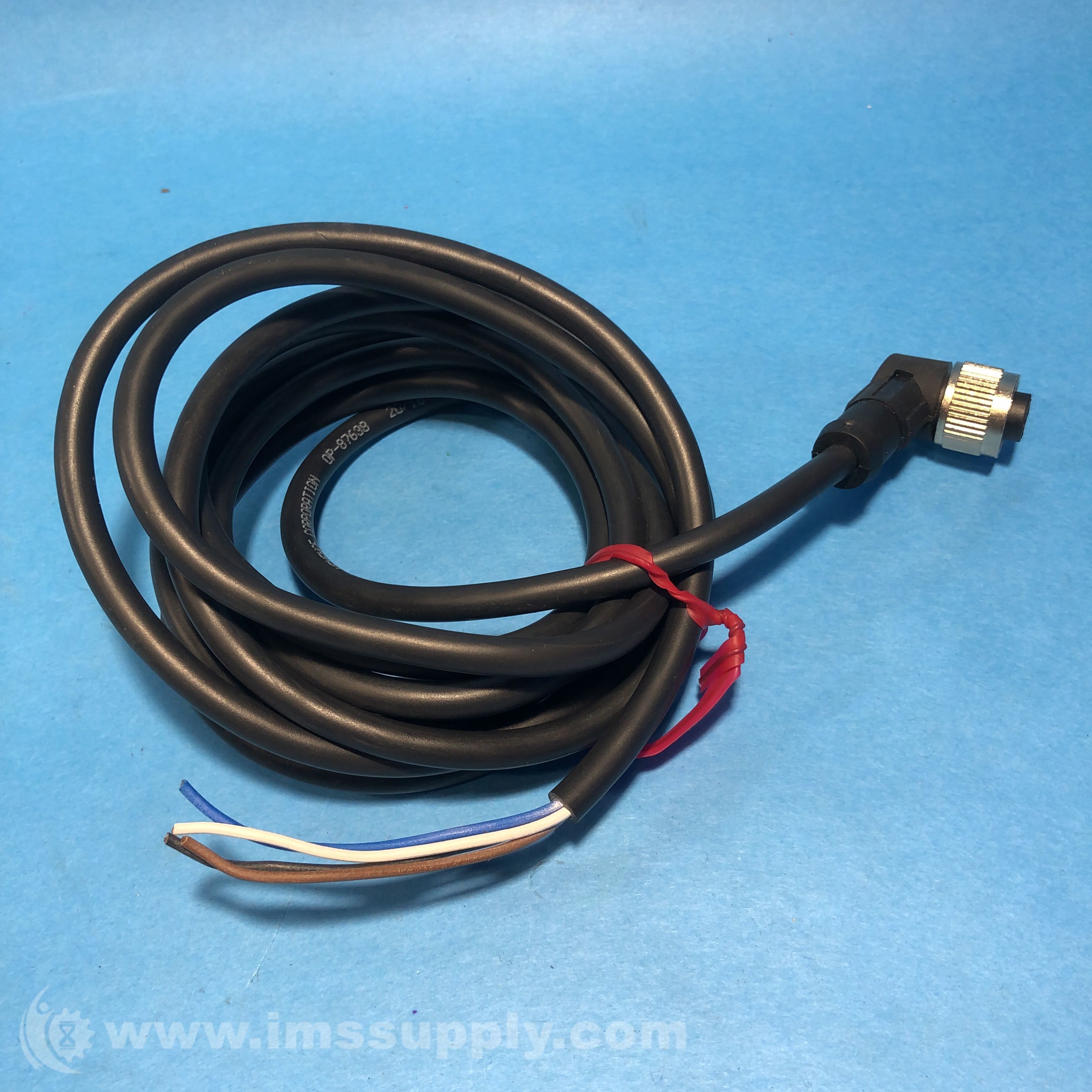 Keyence OP87638 Connector Cable, M12 LShaped Connector IMS Supply