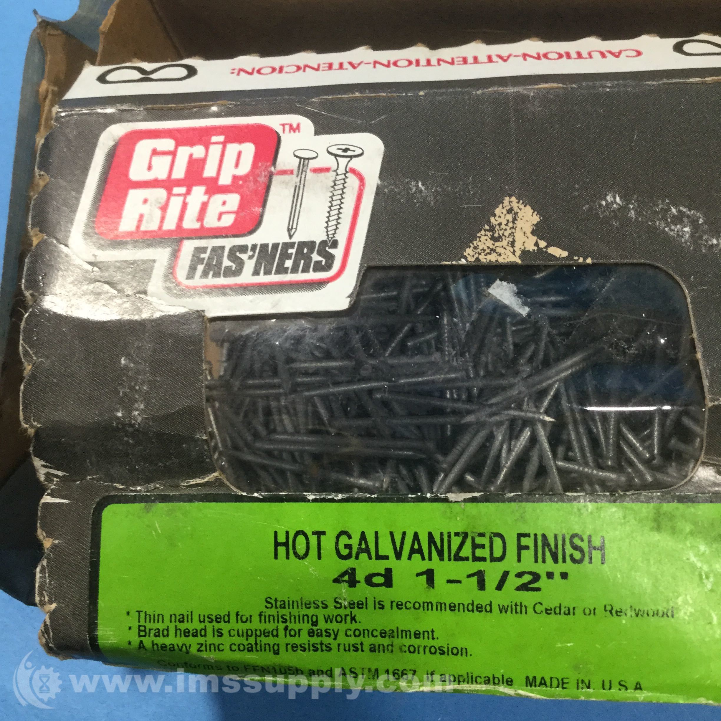 GripRite Box of 300 4d 11/2 Brad Head Nail IMS Supply