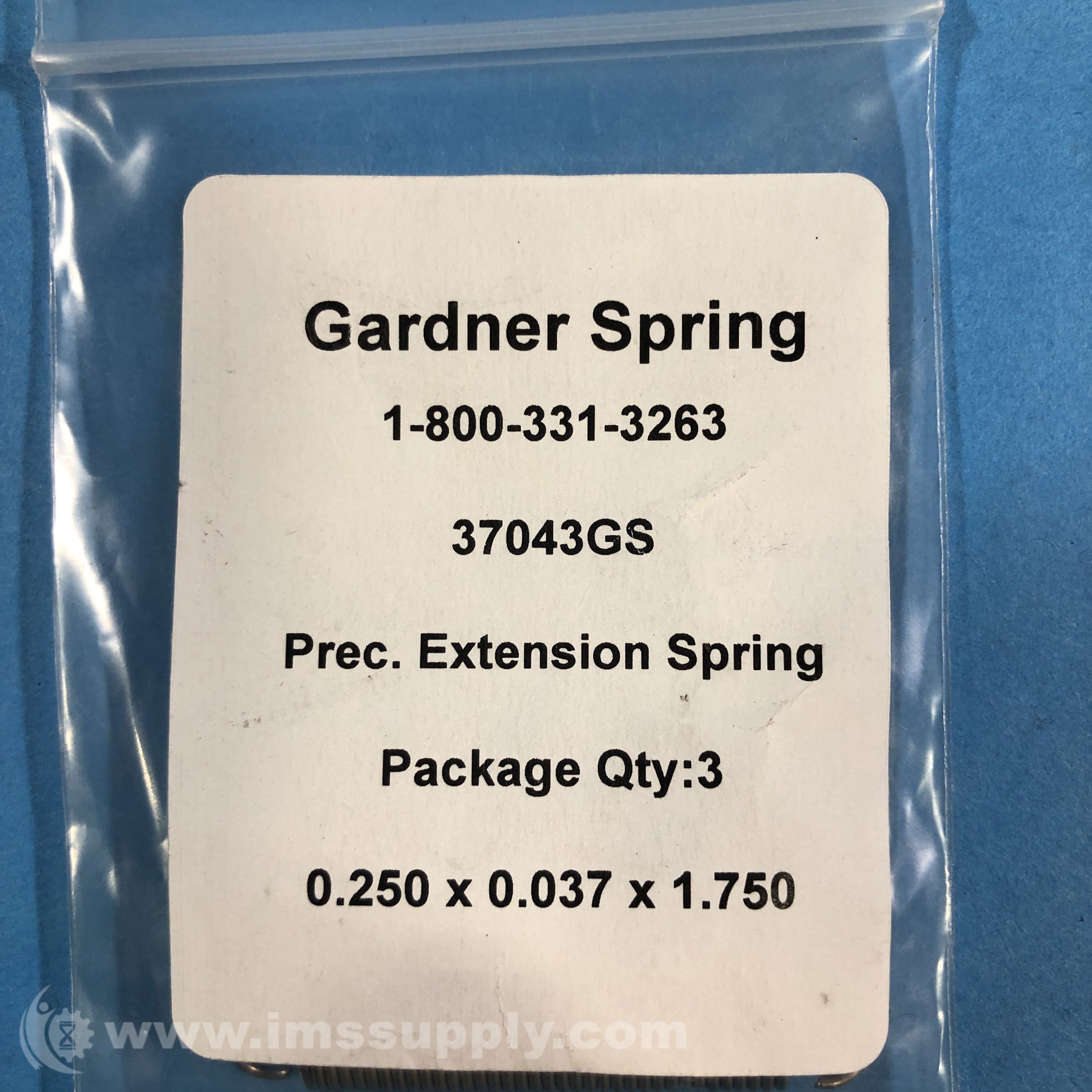 Gardner Spring, Inc. 37043GS Bag of 3 Extension Springs - IMS Supply