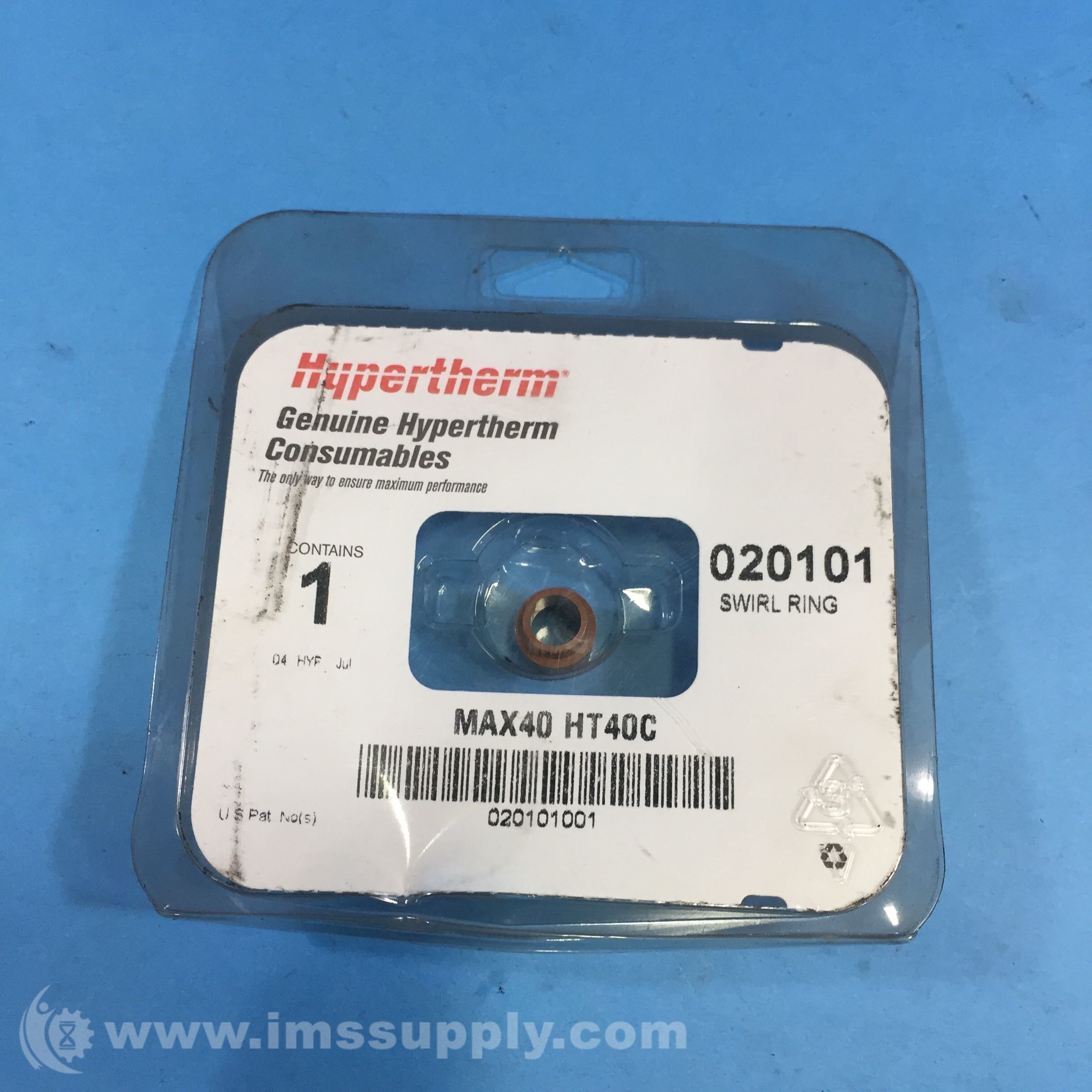New Old Stock HYPERTHERM Plasma Cutter Consumables 020101 Swirl Ring 1 