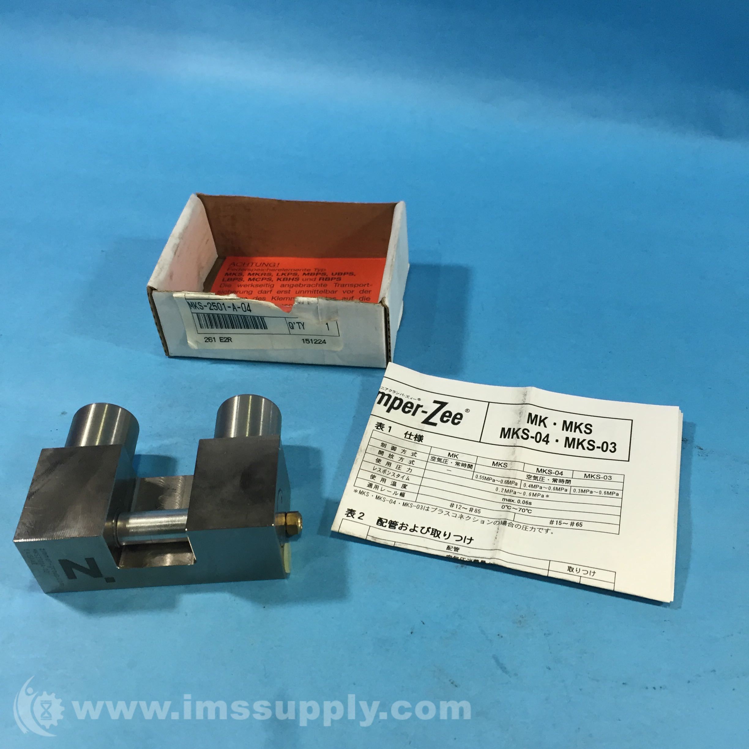 Zimmer MKS2501A Pneumatic Clamp IMS Supply